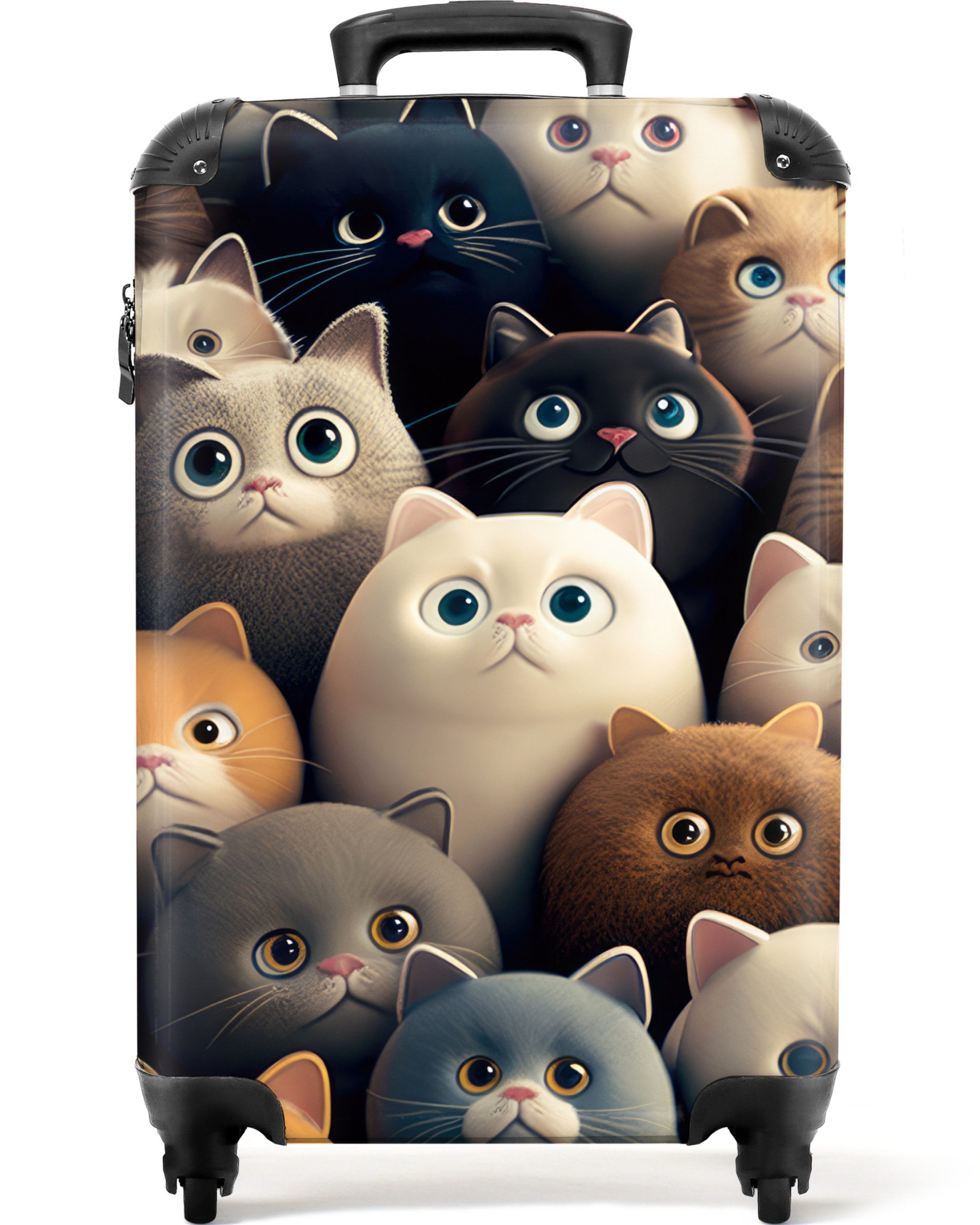 NoBoringSuitcases.com© Kinderkoffer Katzen - Tiere - Katze - Design - Mädchen - Jungen 55x35x20cm, Kinder Koffer Klein, Trolley Handgepäck, Reisekoffer