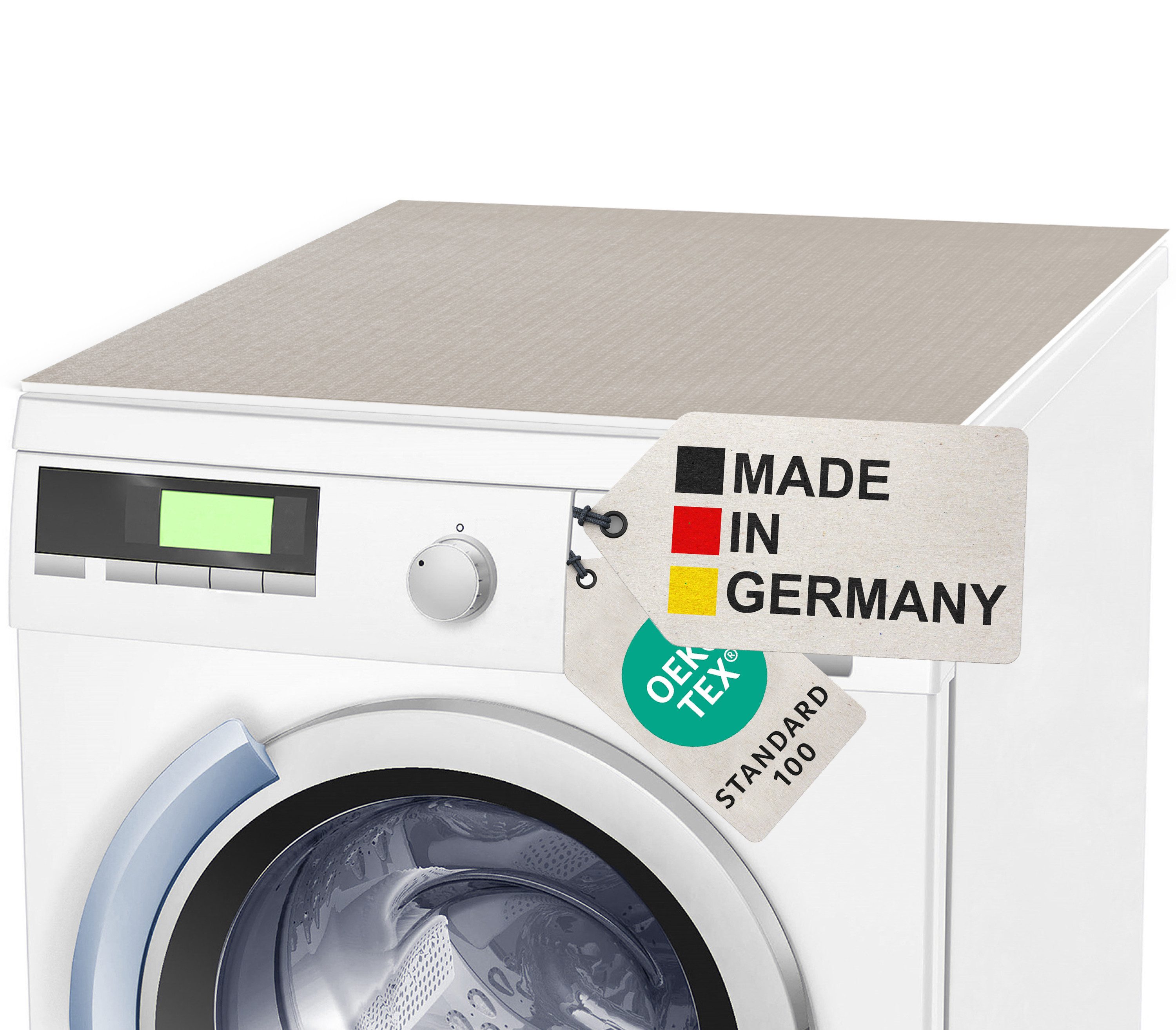 BAUHELD Antirutschmatte Waschmaschine [Made in Germany], 60x60 cm, Waschmaschinenauflage mit Vinyl-Beschichtung, Als Waschmaschinenbezug, Waschmaschinenabdeckung, Auch für Trockner