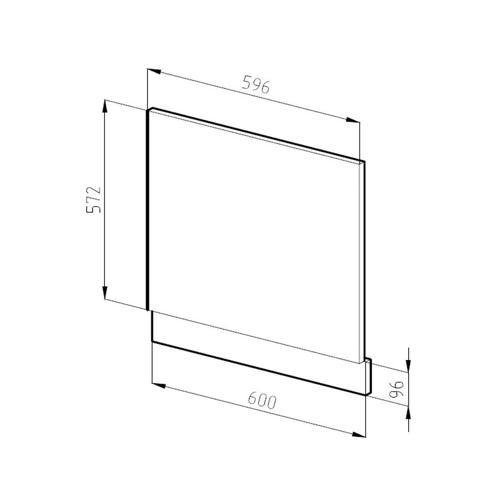 Vicco Frontblende R-Line, Rot Hochglanz/Weiß, 60 cm, AP Eiche (1 St)