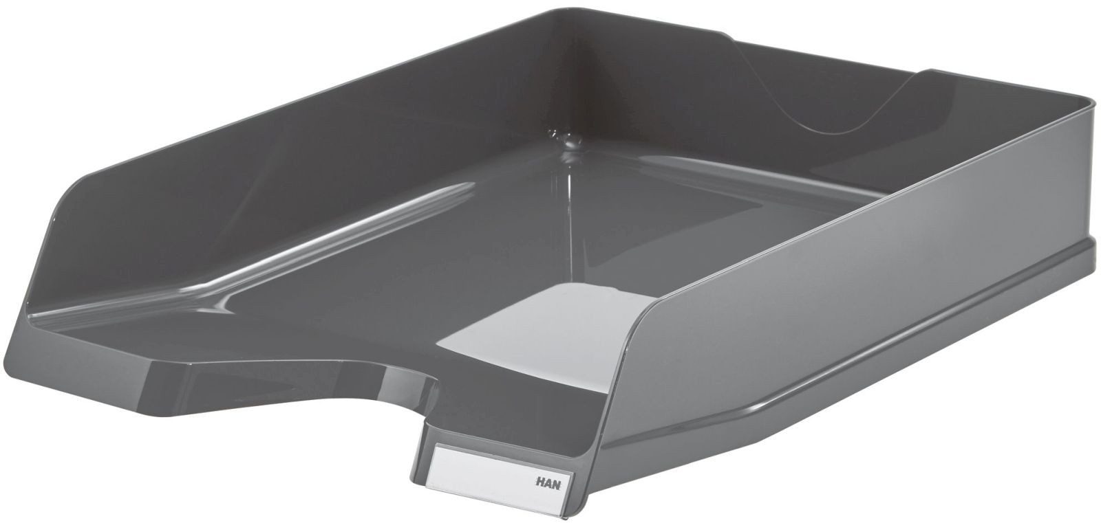 HAN-Bürogeräte Briefablage Briefablage Viva A4/C4 stapelbar mit Clip hochglänzend dunkelgrau Pack