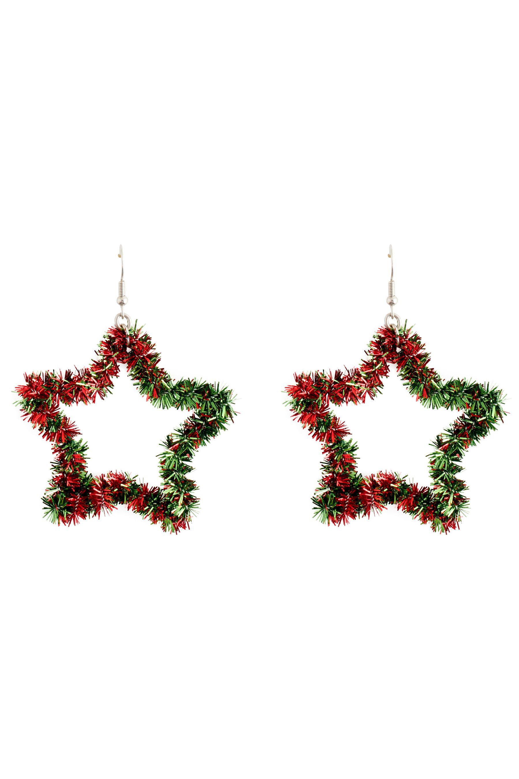 Next Paar Ohrhänger Weihnachts-Ohrringe mit Lametta-Sterndesign günstig online kaufen