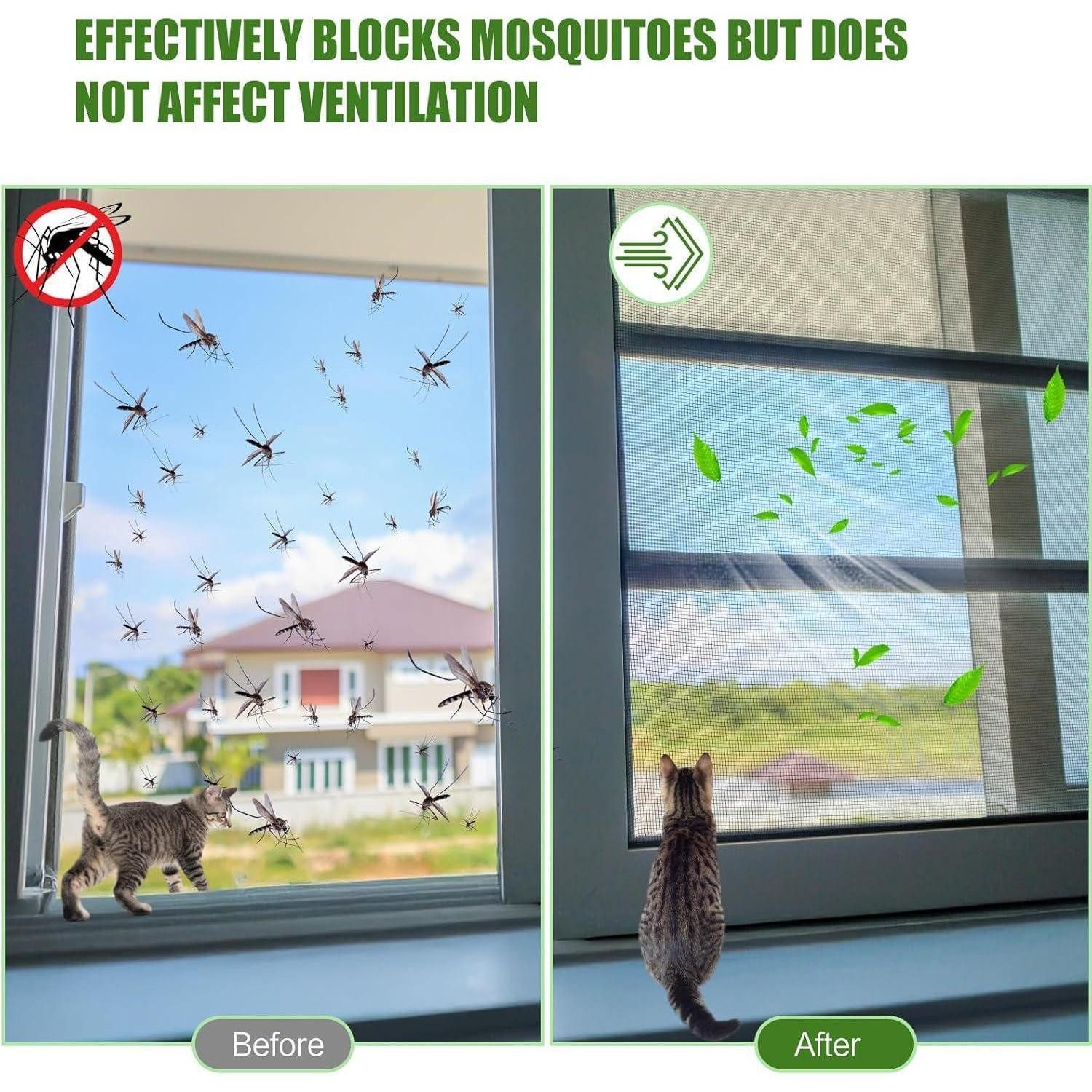 LuxusKollektion Insektenschutz-Fensterrahmen Katzennetz Fensterschutz ohne Bohren selbstklebend 100x130 cm, (1-St) – Bild 4 von 5