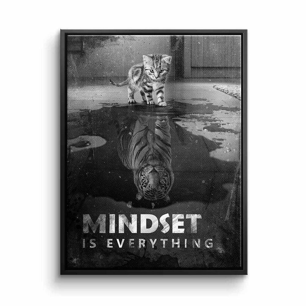 Mo Rahmen Mindset ist goldener Englisch, everything Leinwandbild is #Tiger Leinwandbild, alles Einstellung xxl DOTCOMCANVAS®