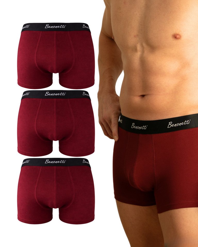 Benonetti Boxershorts 3er & 6er Pack aus Baumwolle mit hoher Tragekomfort (Packung, 3-St) Mit Komfortbund und Logo, ohne kratzenden Zettel