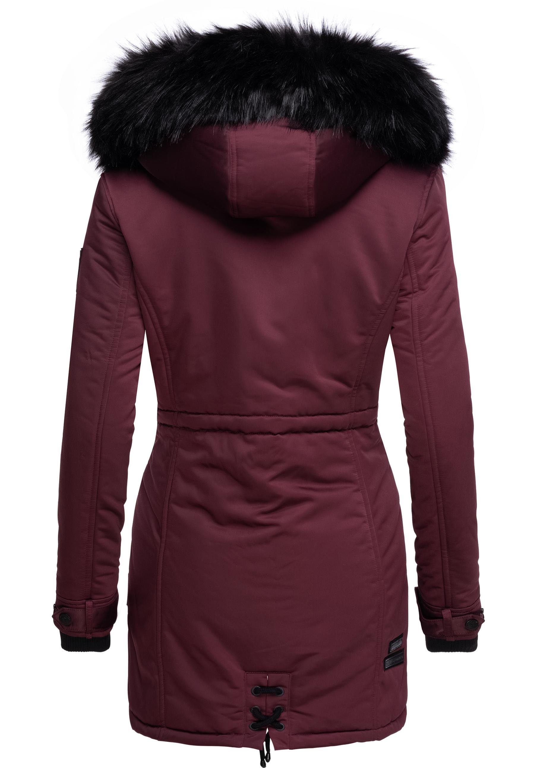 Navahoo Wintermantel Luluna Prc edler Parka mit großer Kunstfellkapuze