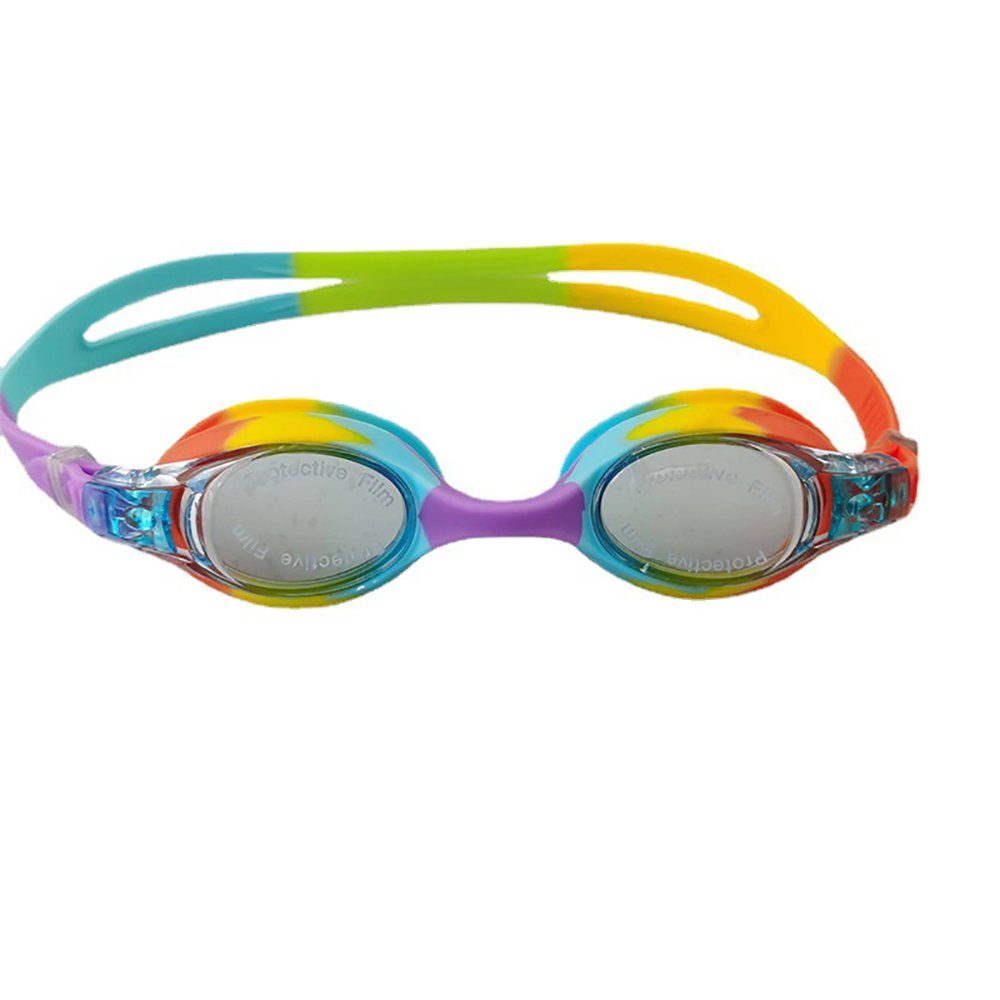 CoolBlauza Schwimmbrille Regenbogenfarbene Kinder-Schwimmbrille, weiche Silikon-Schwimmbrille, (1-St), Wasserdicht und beschlagfrei für Jungen und Mädchen