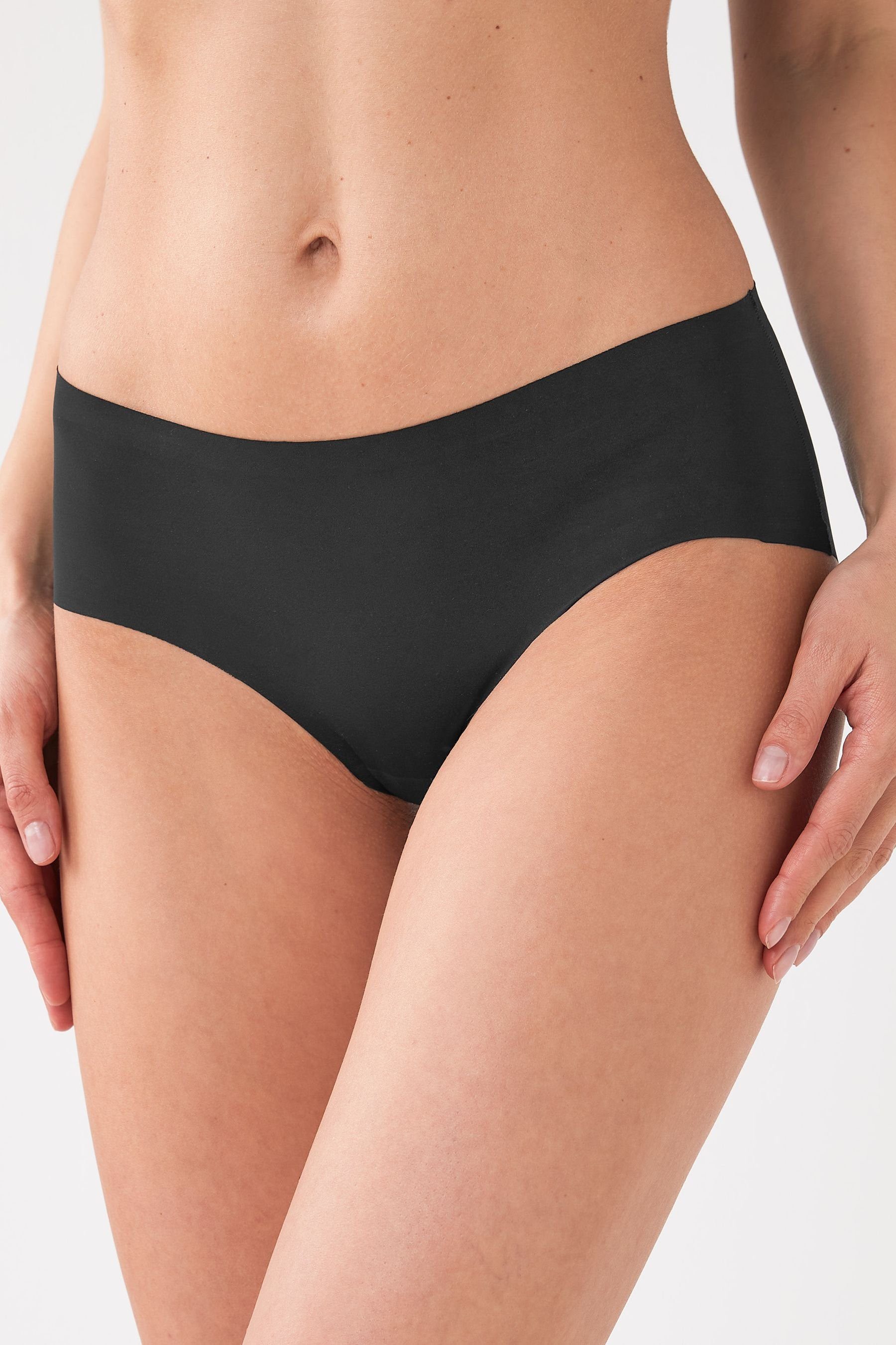 (3-St) 3er-Pack Black/Nougat Nahtlose Panties, Next Slip