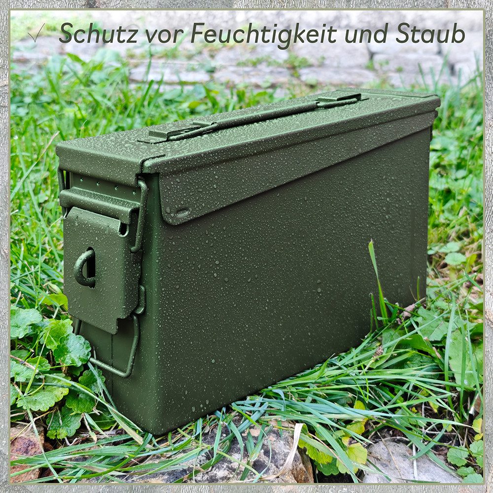 Trucky Aufbewahrungsbox Ammo Box Munitionsbox Box Metallkiste Metallbox Grün Metall Auswahl – Bild 5 von 5