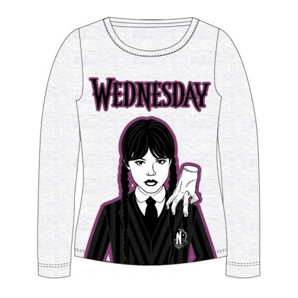 Wednesday T-Shirt Wednesday Langarm-Shirt für Mädchen, Lila & Grau, Gr. 134–164