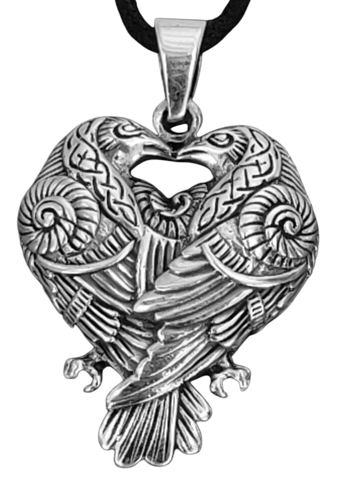 Kettenanhänger Odins Rabe Rave Odinsrabe Odin Hugin Munin Anhänger Silber 925 Nr.408