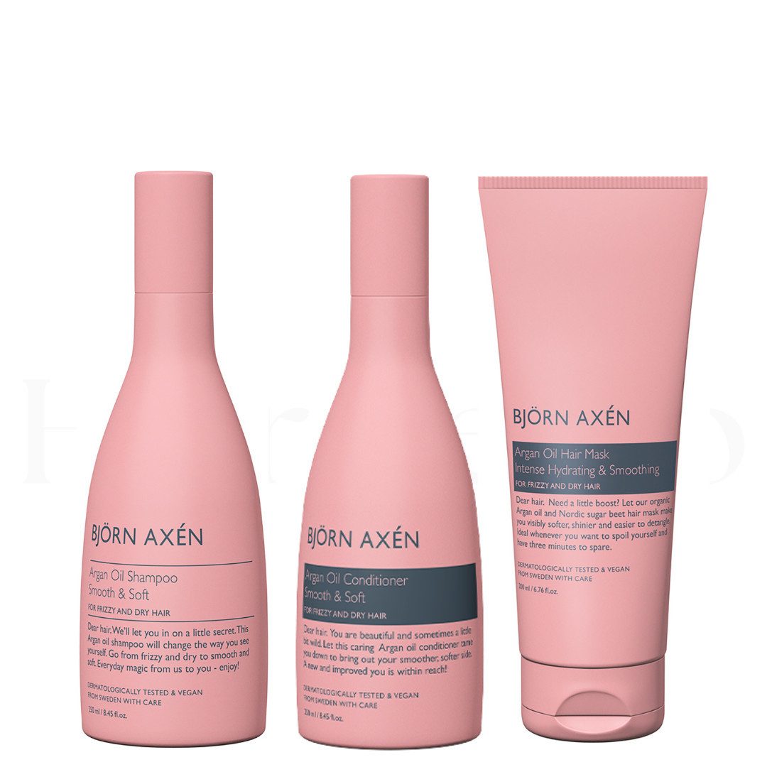BJÖRN AXÉN Haarpflege-Set Argan Oil Trio, 3-tlg.