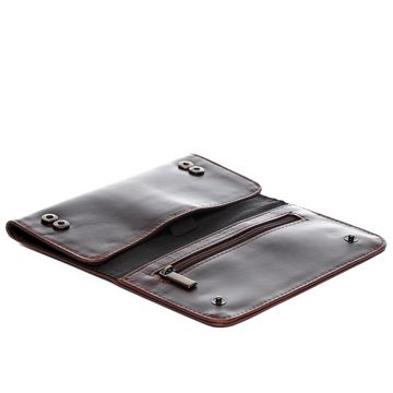 SID & VAIN Pencilbag »LULU«, Kleinlederwaren echt Leder Unisex, Ausweistasche braun-cognac