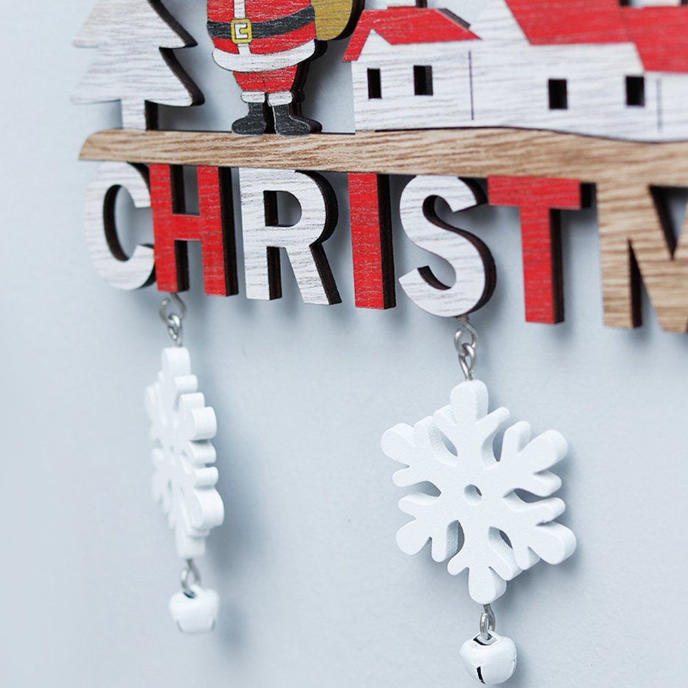3 Holz, hölzerne Weihnachtsdekoration Ornamente Christbaumschmuck HALWEI aus (3-tlg) hängende Anhänger,