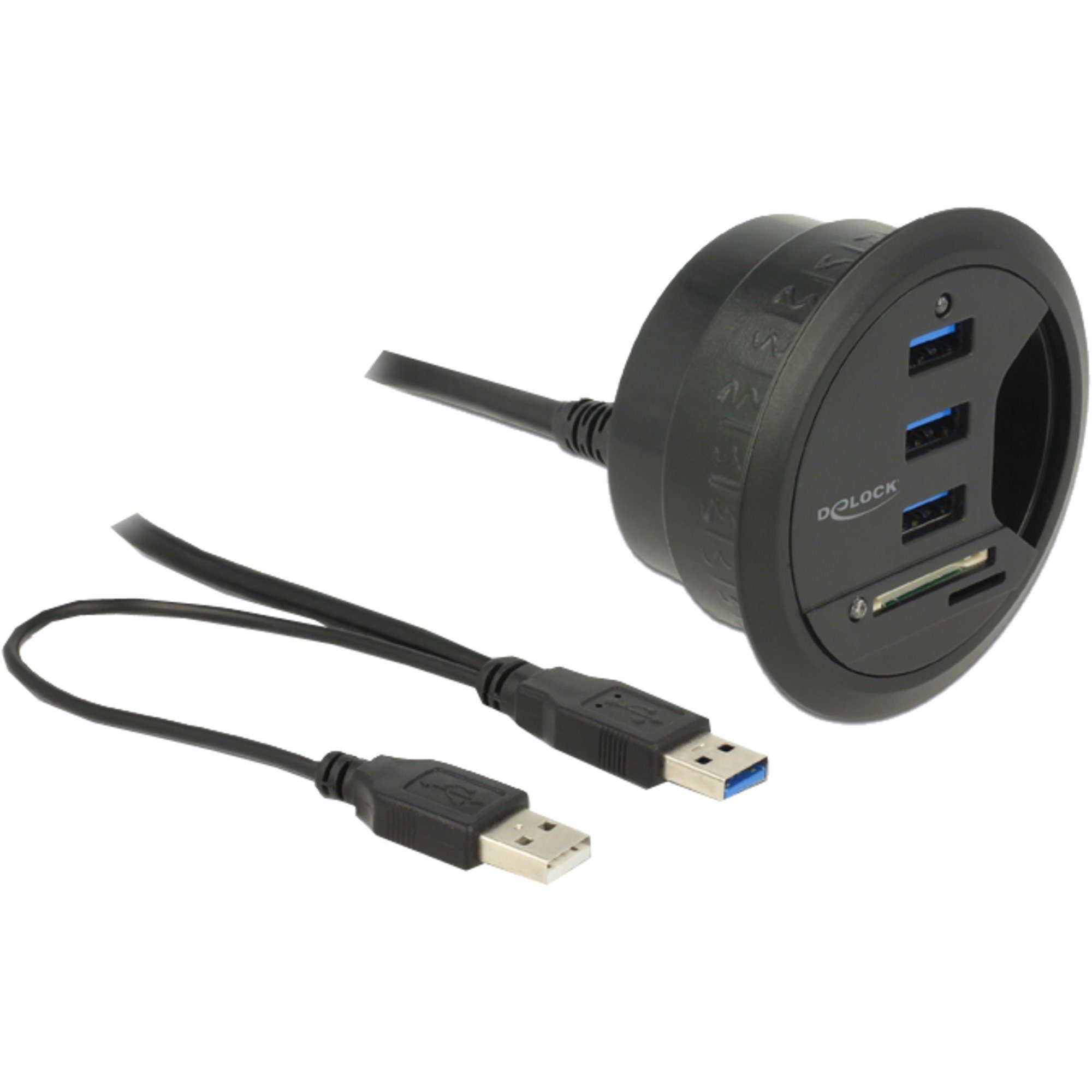 Speicherkartenleser DeLOCK Tisch-Hub 3 Port USB 3.0, Kartenleser, (2