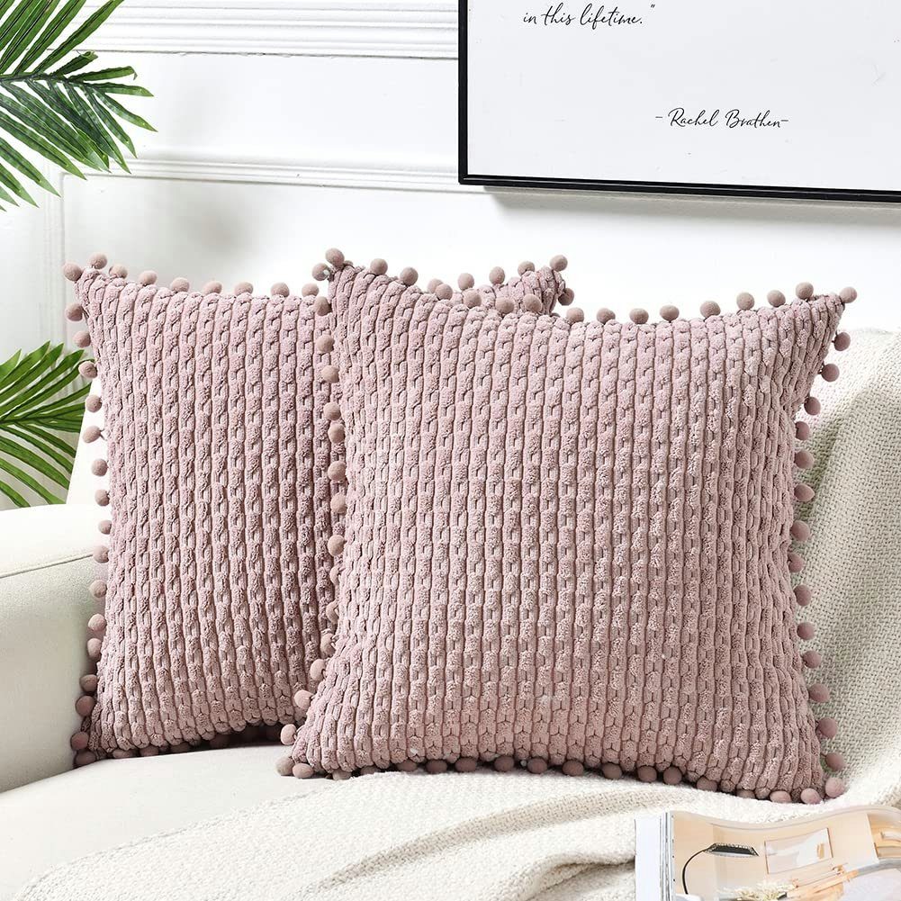 Coonoor Kissenbezüge Sofa Kissenbezug,mit Pompons, (2 Stück), für Weihnacht günstig online kaufen
