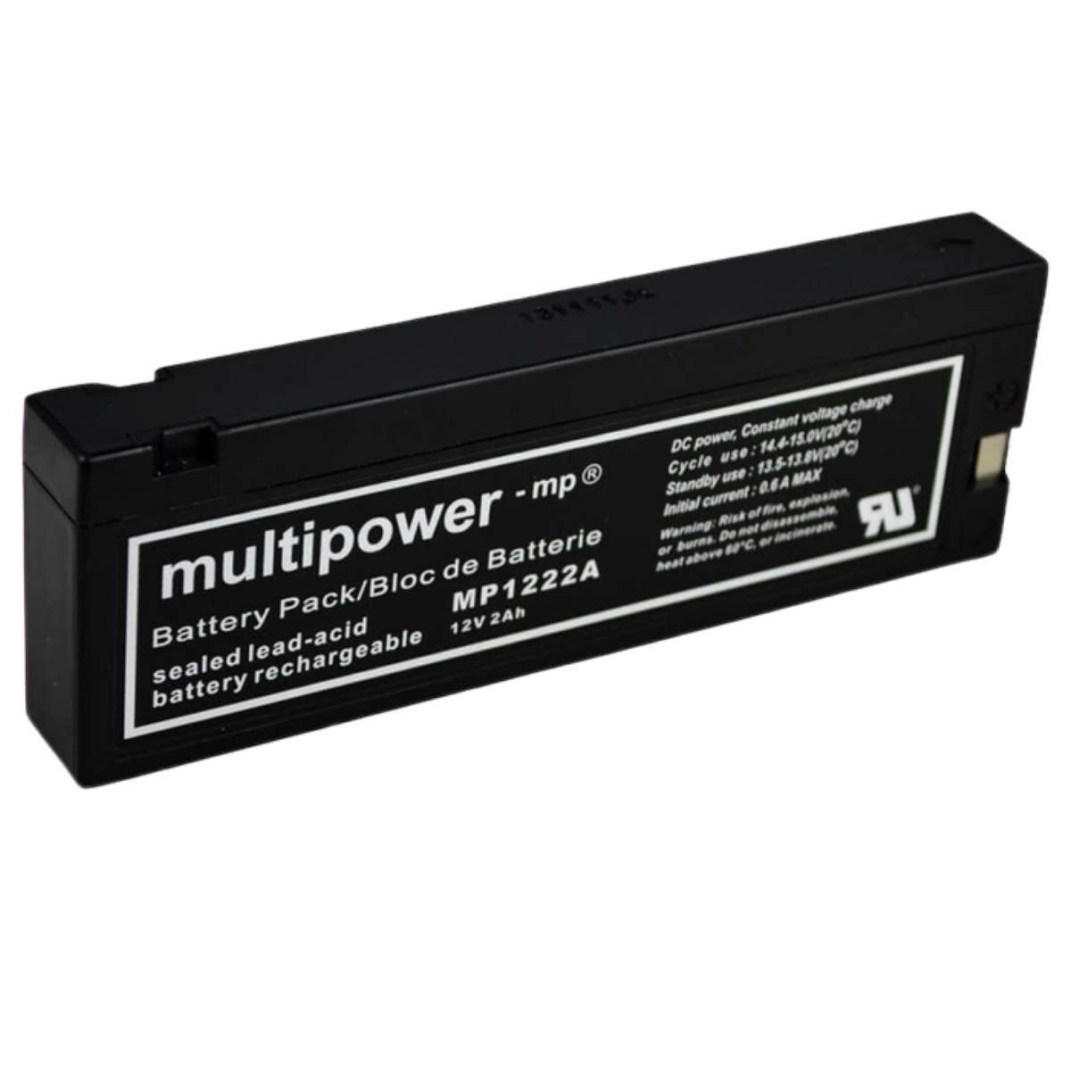 Multipower Multipower MP1222A AGM Batterie 12V 2Ah für Video-Kamera und Telefon Batterie, (12 V)