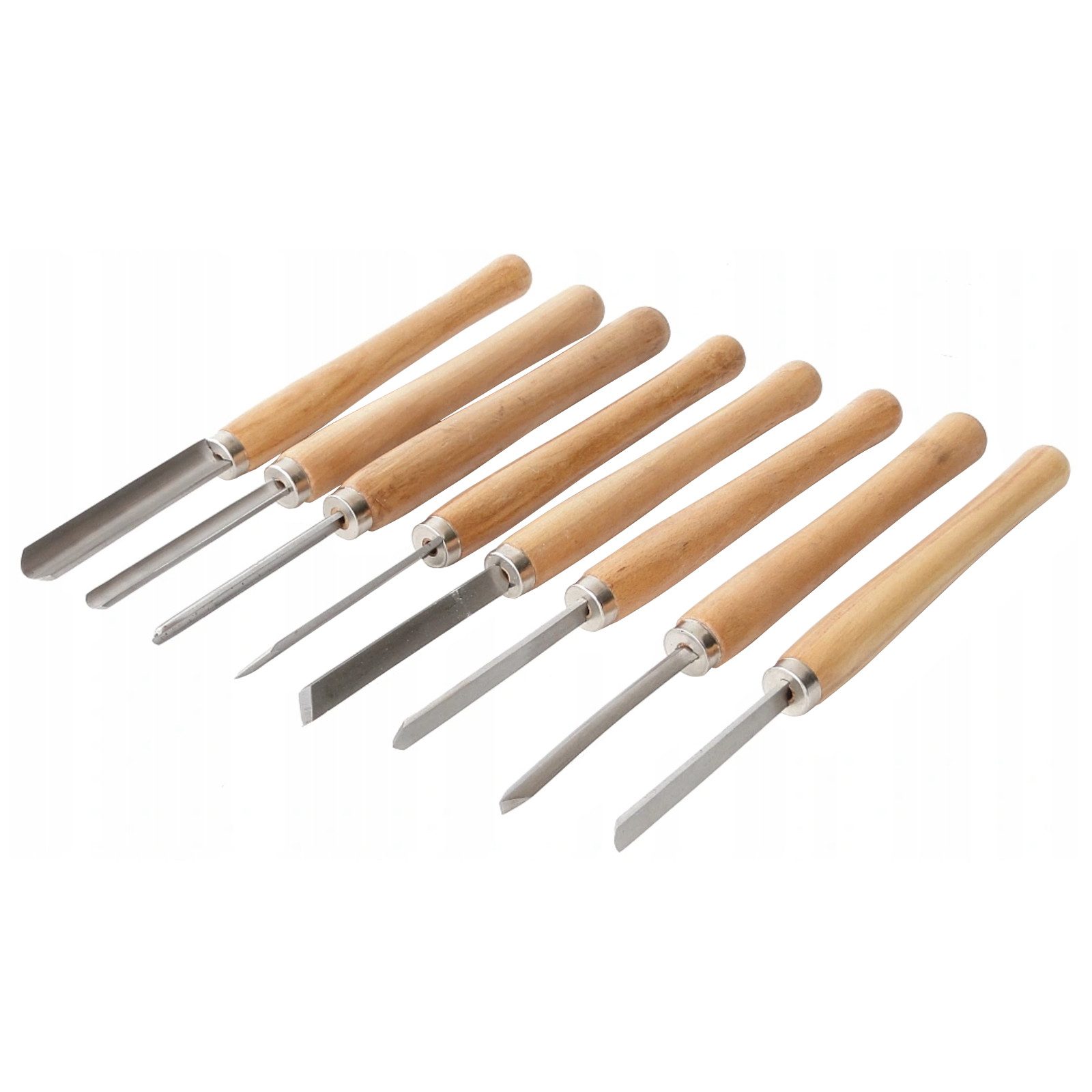 OKWISH Drechselbank 8 Stück Drechselmesser Set Anti-Rost Holzdrehmaschinen Meißel Set, (Holzschnitzwerkzeuge Drehmeißel Set, 8-tlg., aus 65Mn-Stahl mit ergonomischen Holzgriffen), ideal zum Drechseln Gravieren Formen und Schnitzen inkl