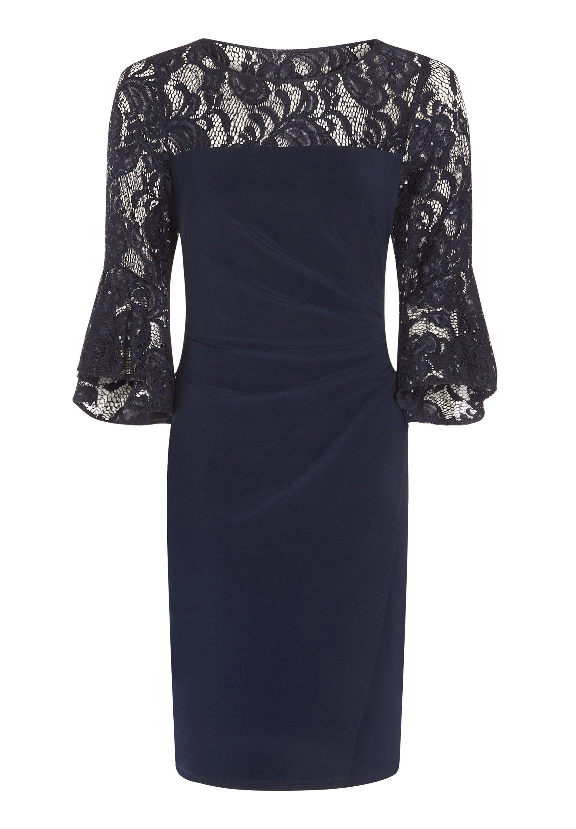 Adrianna Papell Abendkleid Bell Sleeve Jersey Drape Dress Elastisches Jerse günstig online kaufen