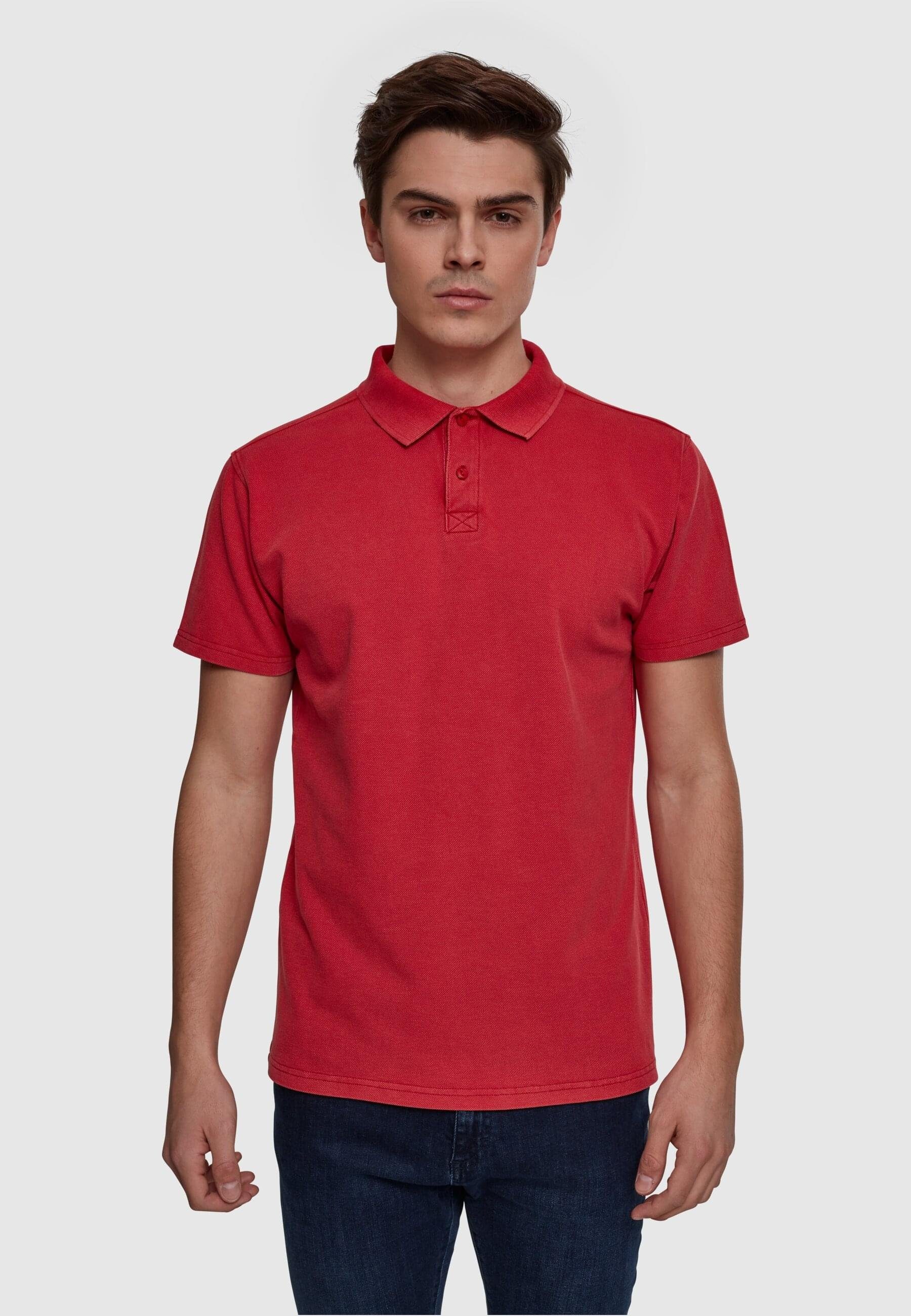 URBAN CLASSICS T-Shirt Herren Garment red (1-tlg) Poloshirt Dye Pique