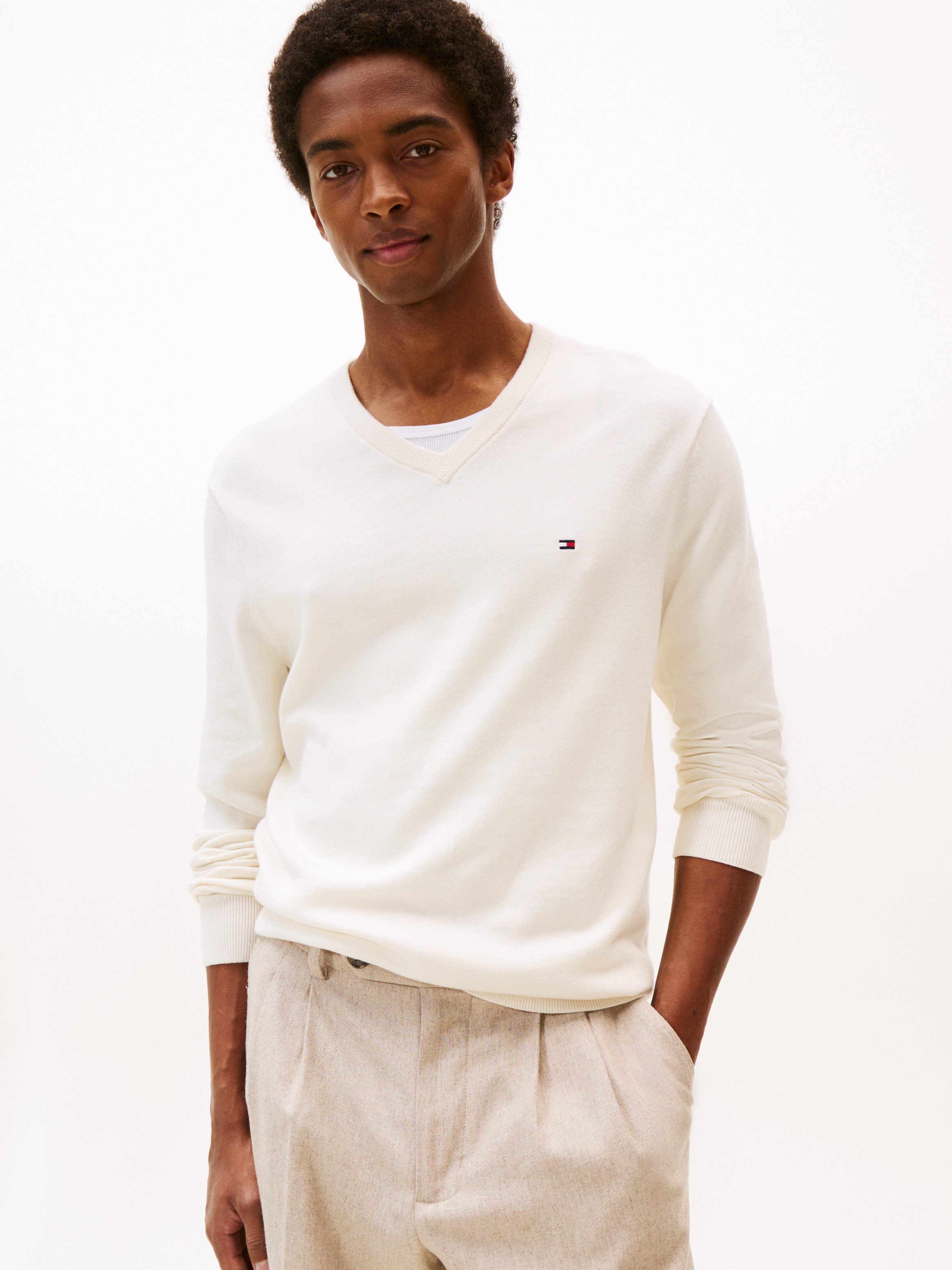 Tommy Hilfiger Strickpullover ESSENTIAL COTTON V günstig online kaufen