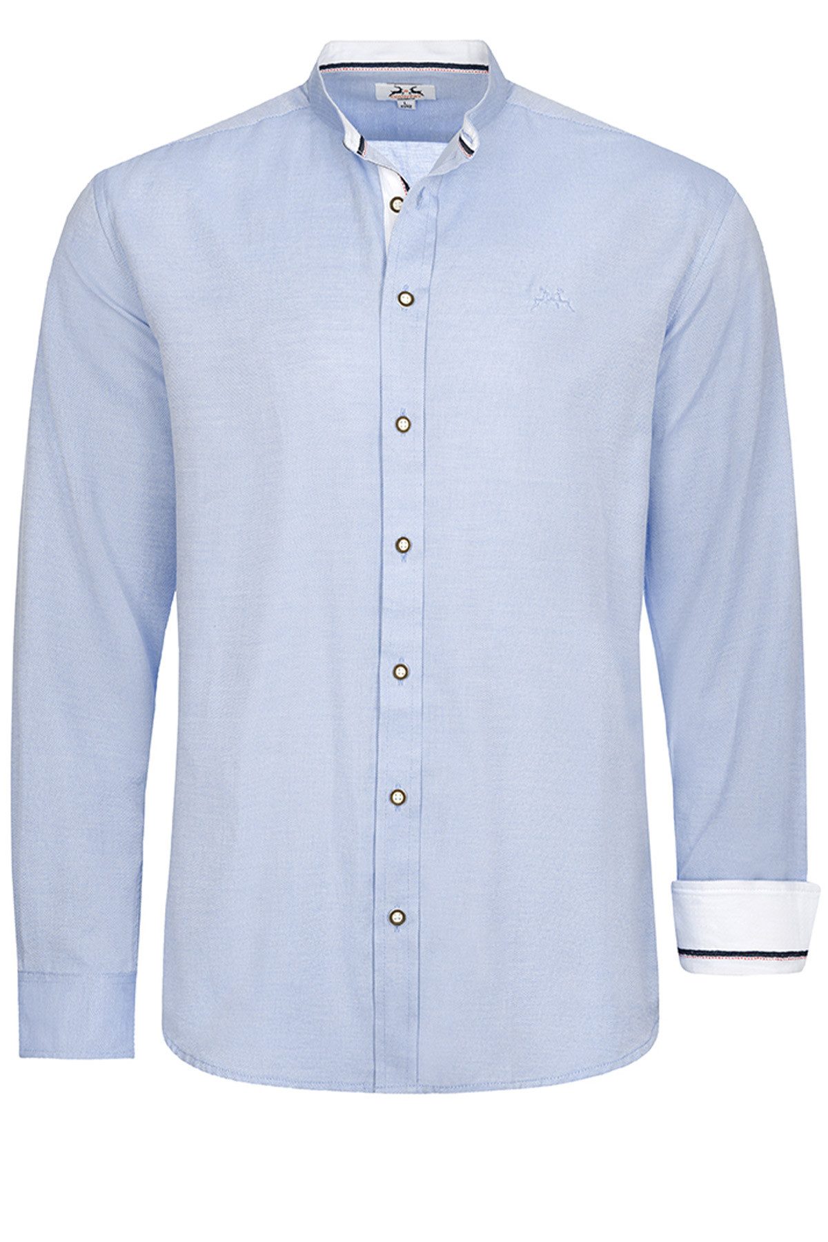Maddox Trachtenhemd MADDOX Herren Trachtenhemd Slimfit - Hemd-90, Sky