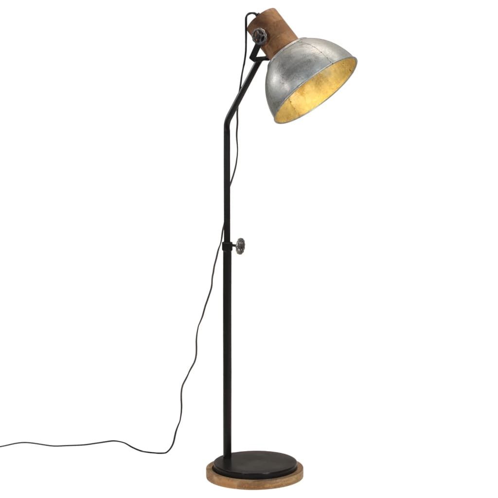 vidaXL Stehlampe NA Stehleuchte 25 W Vintage Silbern 30x30x100-150 cm E27