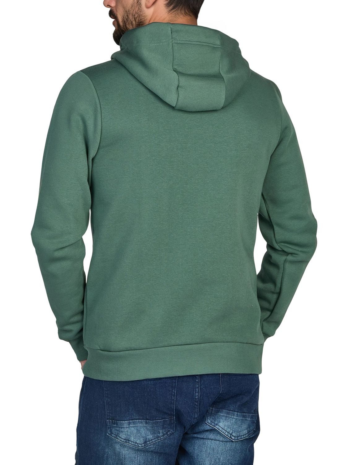 riverso Kapuzenpullover Herren Hoodie RIVNiklas Regular Fit Longsleeve Sweatshirt mit Cross-Over-Kragen und Kängurutasche – Bild 2 von 4