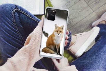 MuchoWow Handyhülle Fuchs - Schnee - Winter, Phone Case, Handyhülle Samsung Galaxy S10 Lite, Silikon, Schutzhülle