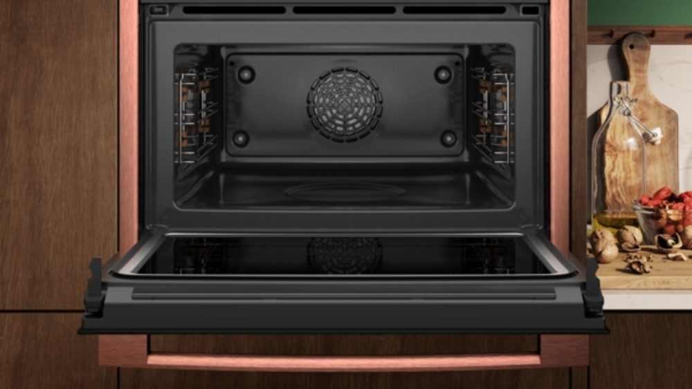 NEFF Backofen mit Mikrowelle N 70 C29MR21Y0 Einbau-Kompaktbackofen mit Mikrowelle, 60 x 45 cm Deep Black, Flex Design