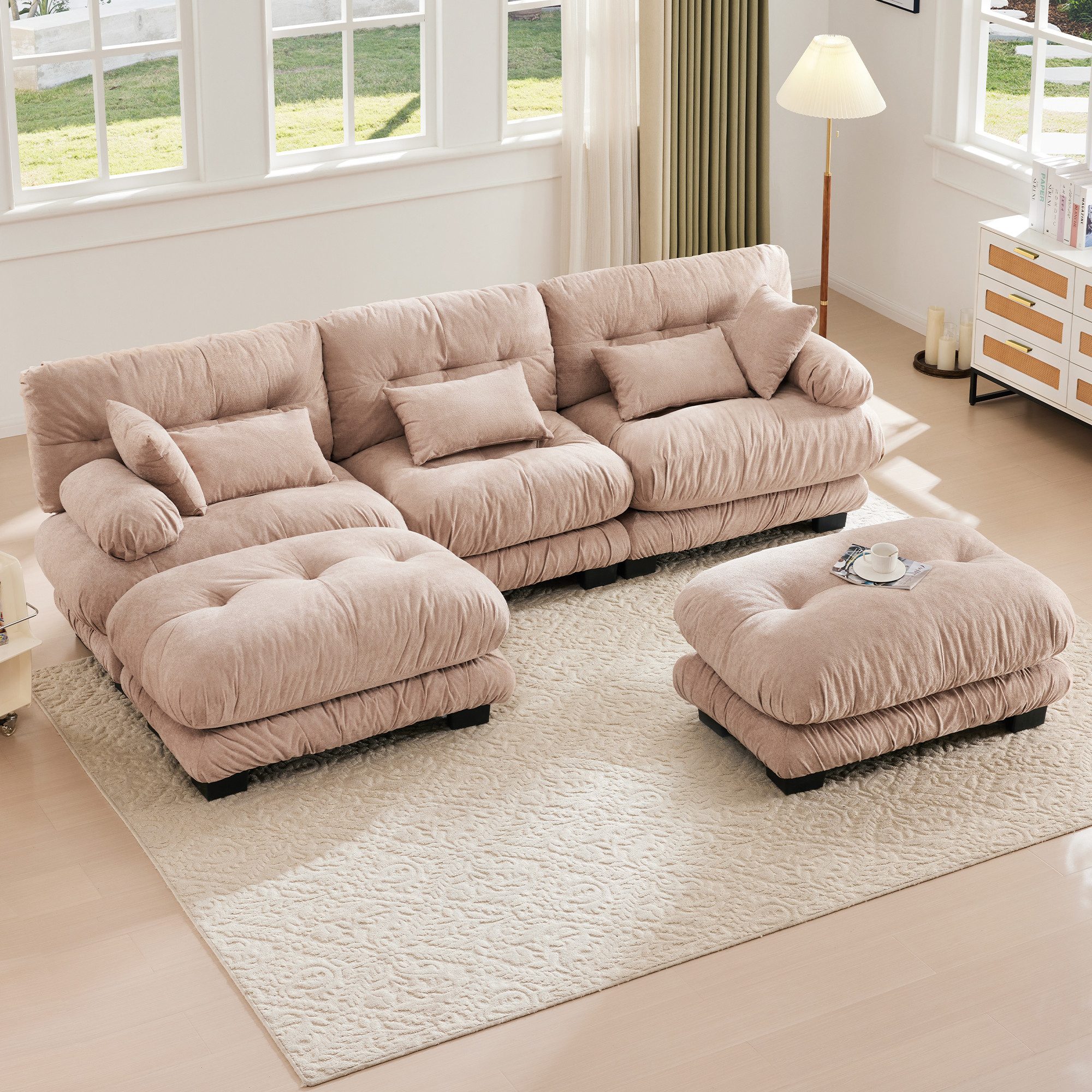 KLAM HOME Sofa Ecksofa Loungesofa 5-Sitzer-Sofa günstig online kaufen