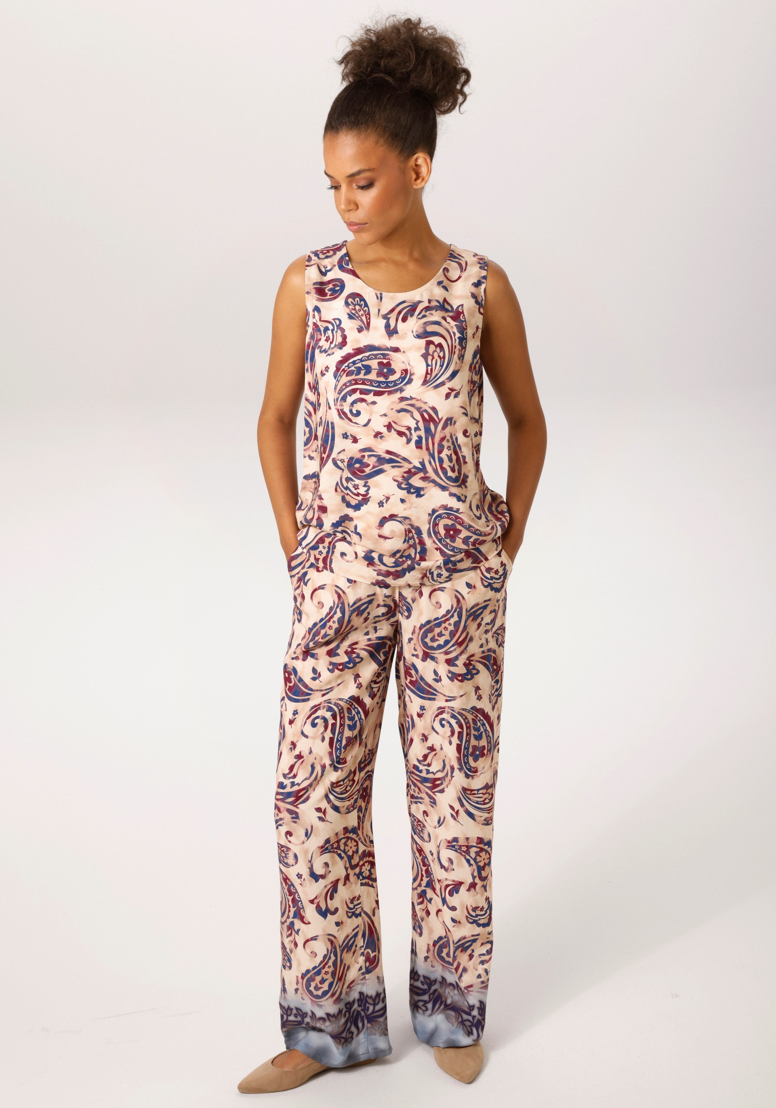 Aniston CASUAL Blusentop mit trendigem Paisley-Muster - jedes Teil ein Unikat – Bild 4 von 5