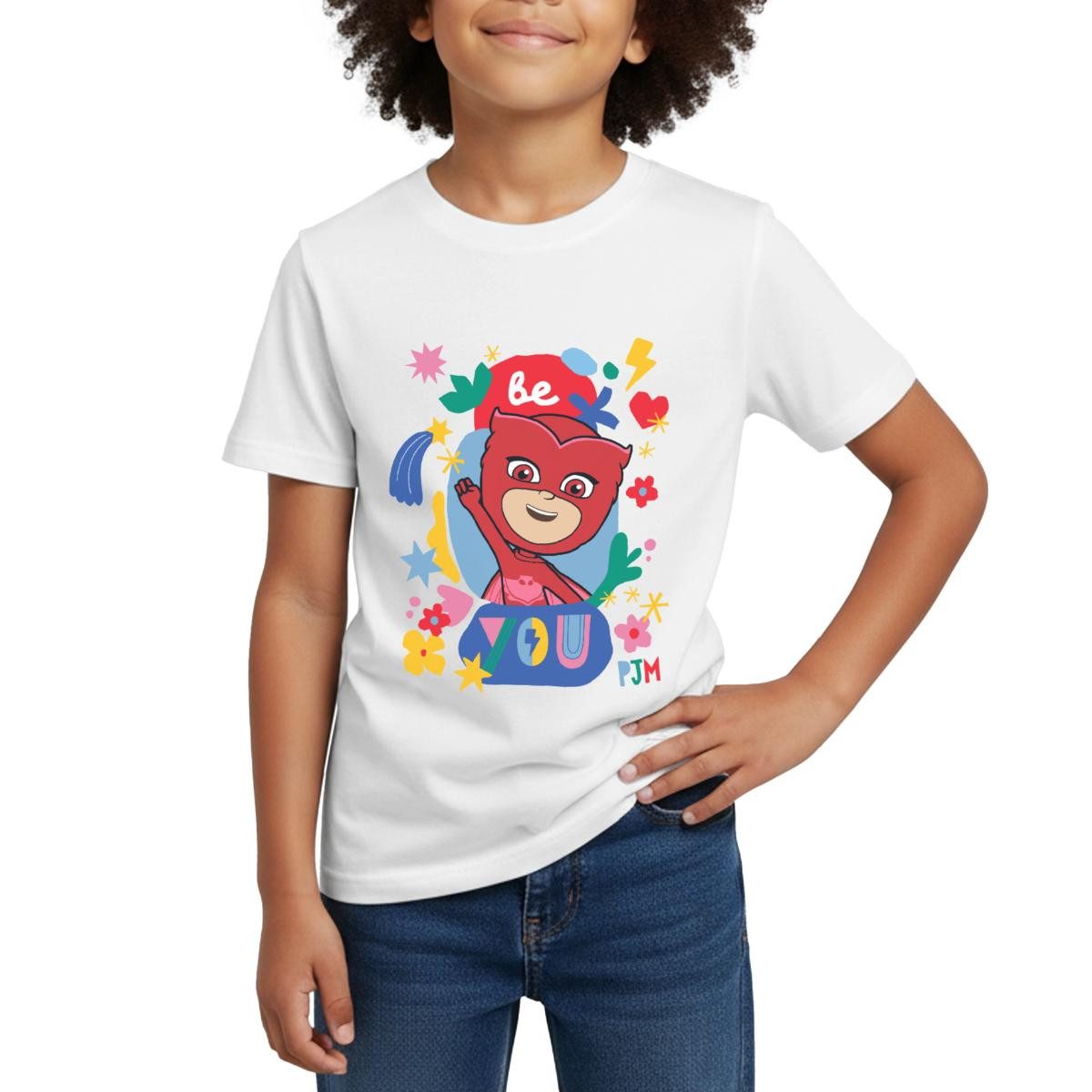 T-Shirt PJ Masks Owlette Slogan Be You Sei Du Selbst Kinder T-Shirt