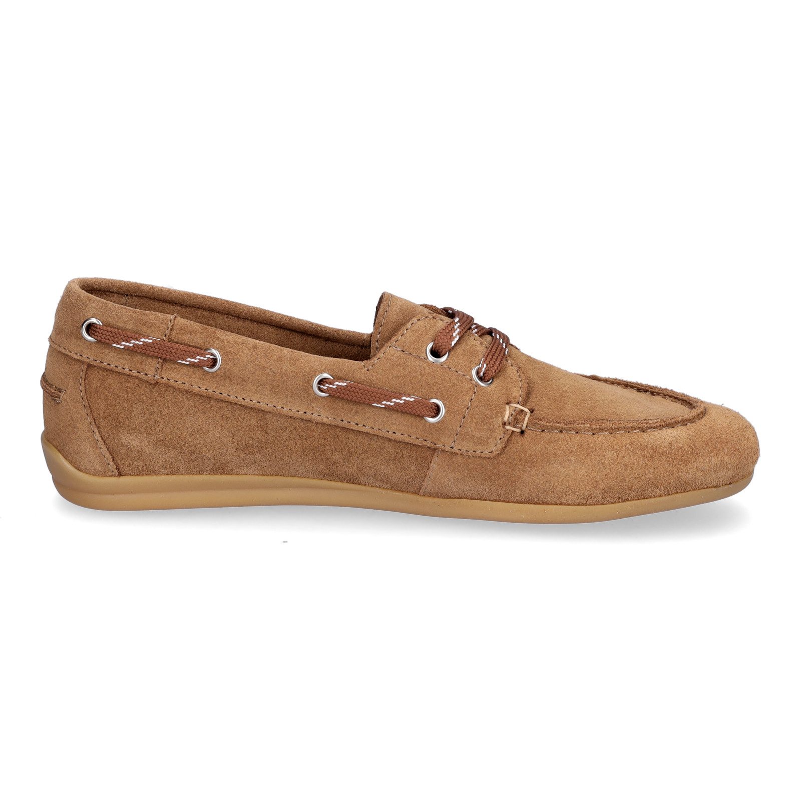 MIDS MELVA Damen Schnürschuh braun aus Velourleder, Loafer im Mokassin-Stil mit Lederfutter – Bild 4 von 5