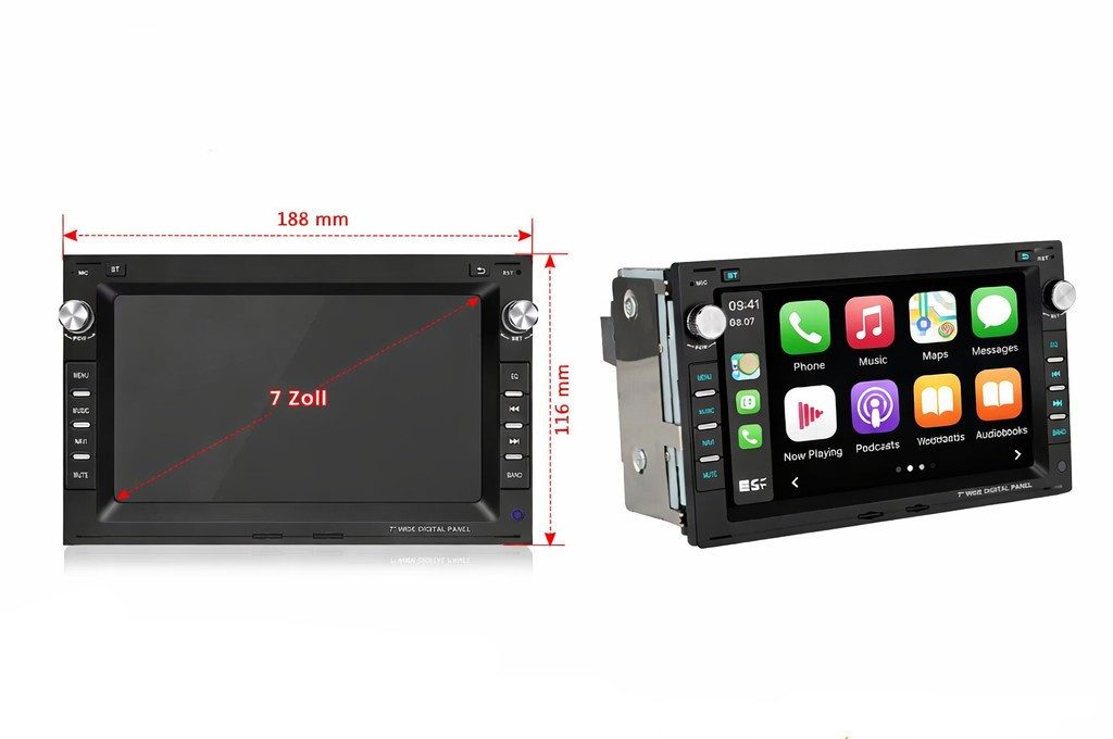 GABITECH Android 14 Autoradio für VW BORA POLO SHARAN T5 MULTIVANT GPS Navi Autoradio (Carplay, 4GB RAM 8-Core CPU)