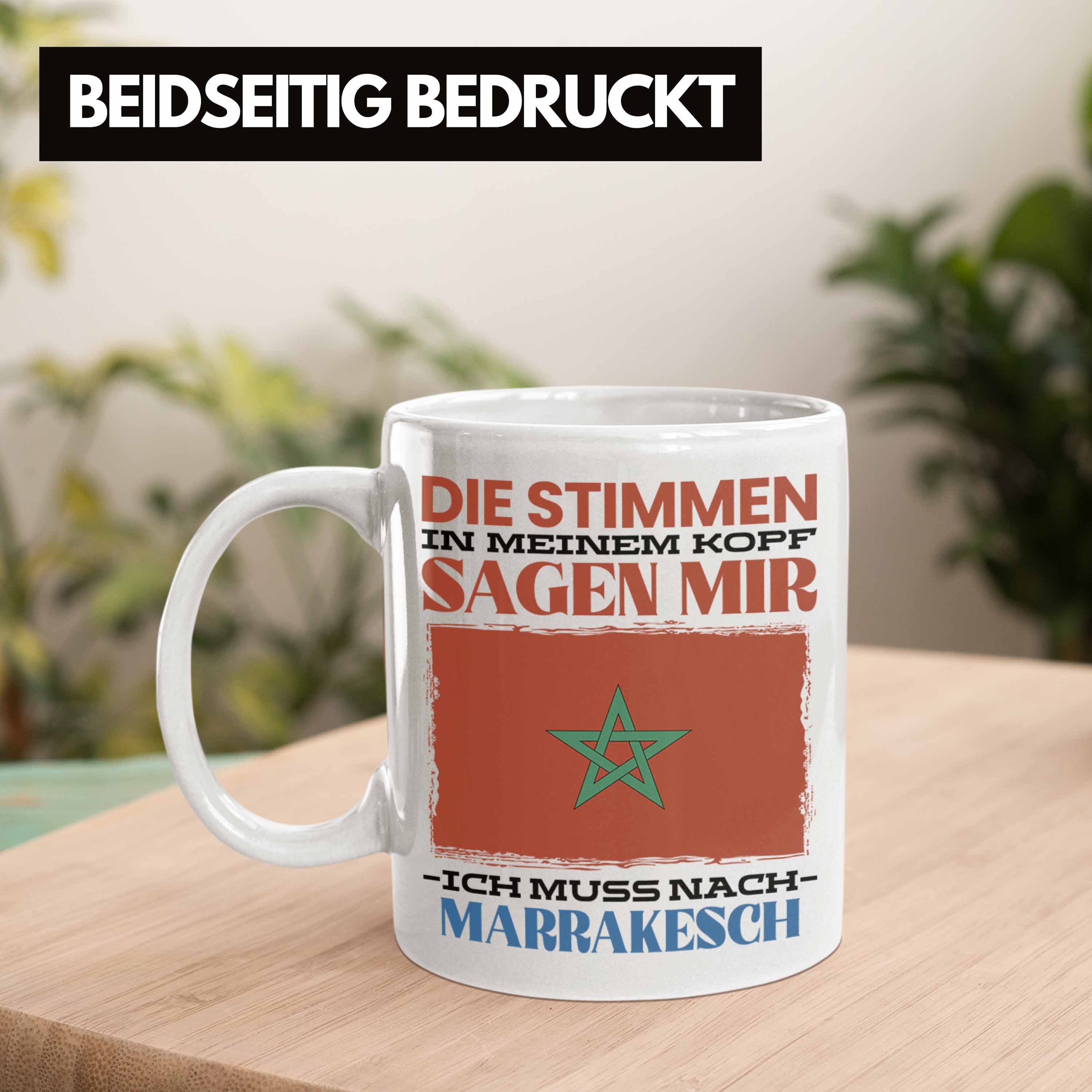 Trendation Tasse Heimat Marokko Marrakesch Spruch Weiss Urlaub Geschenk - Tasse Trendation Ge