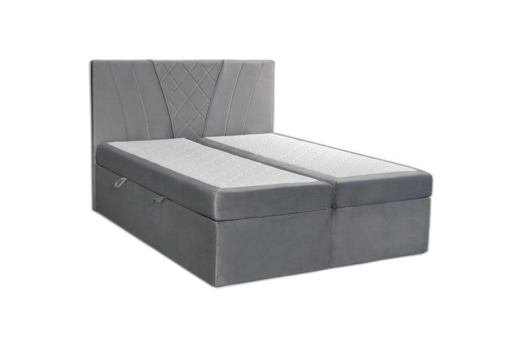 Xlmoebel Boxspringbett Grau Textil Bett im modernen Design von JVmöbel, Hergestellt in Europa
