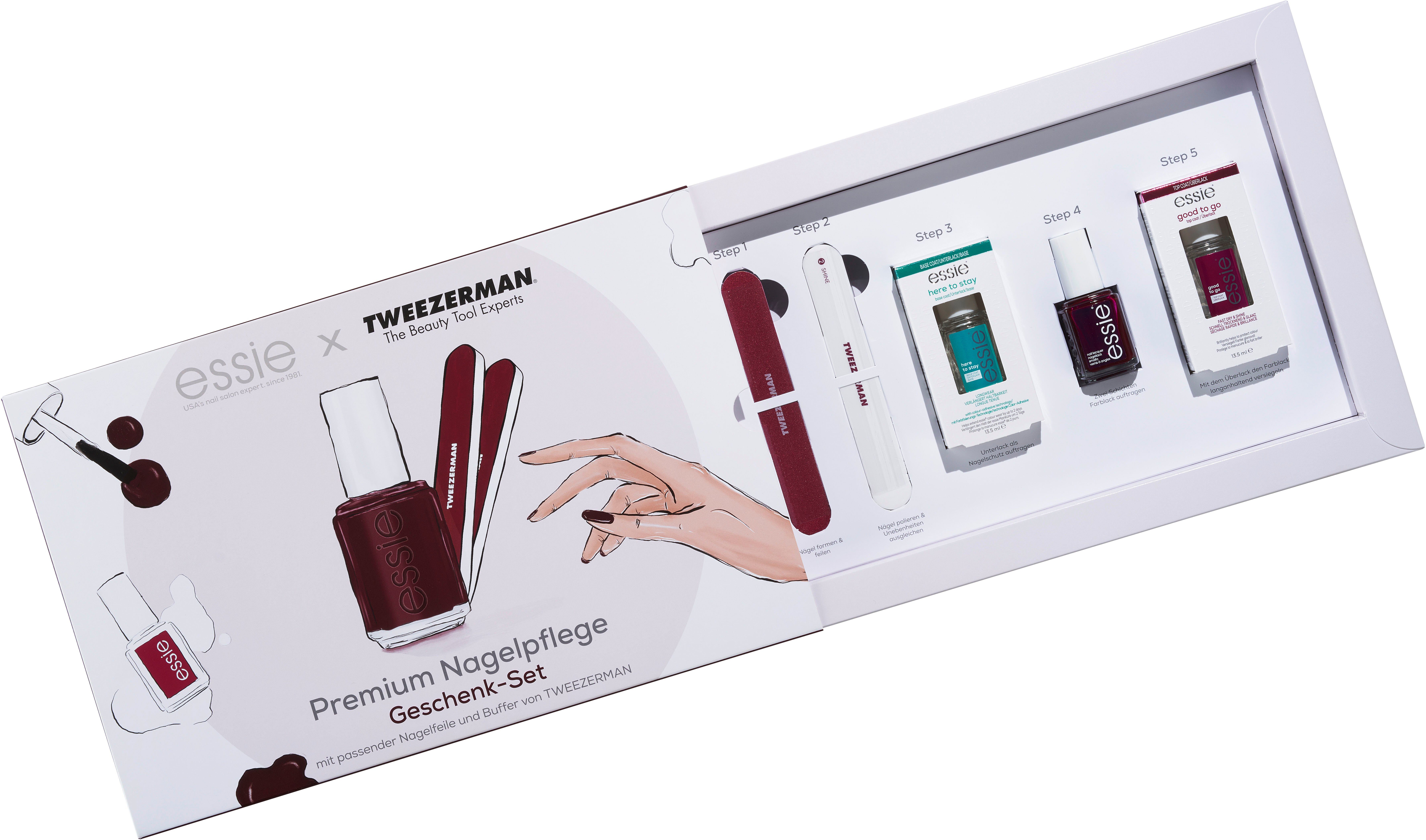 essie Nagellack-Set, 5-tlg., mit natürlichen Inhaltsstoffen