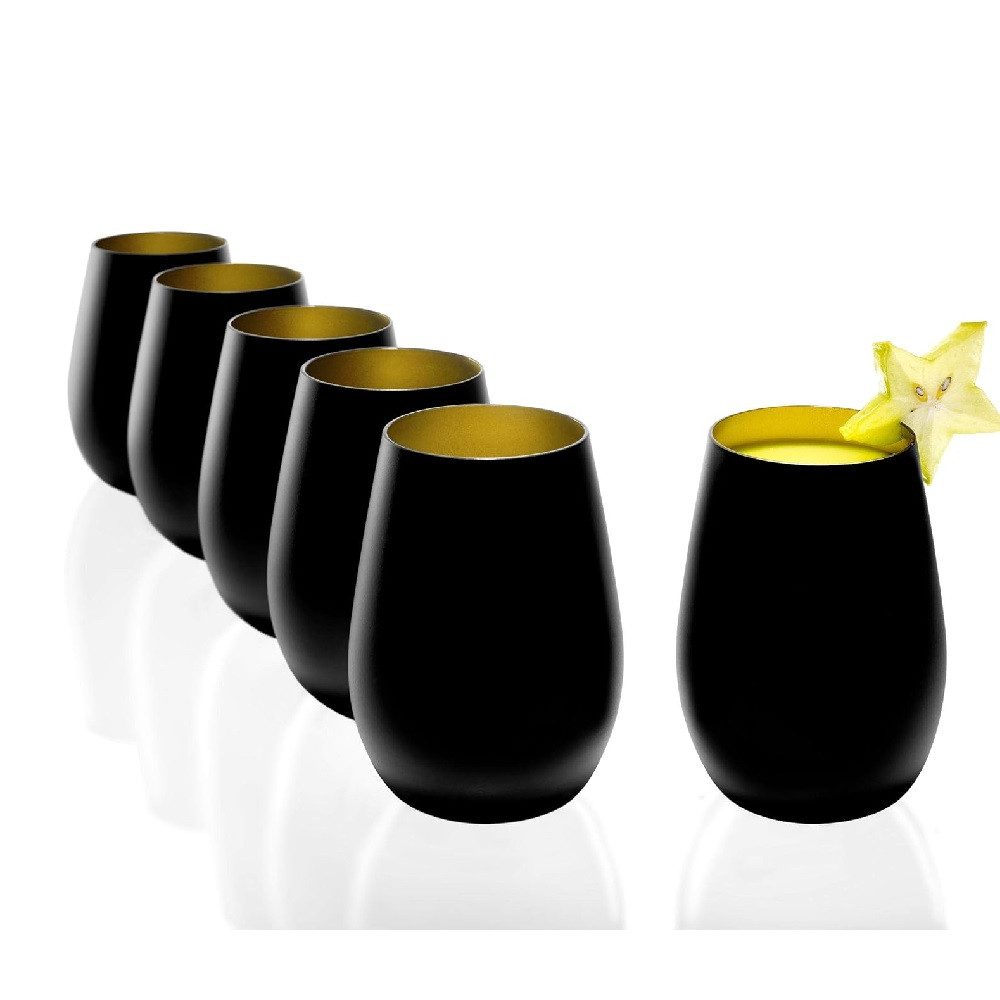 Stölzle Glas Stölzle Lausitz Elements Schwarz-Gold (6er), Glas