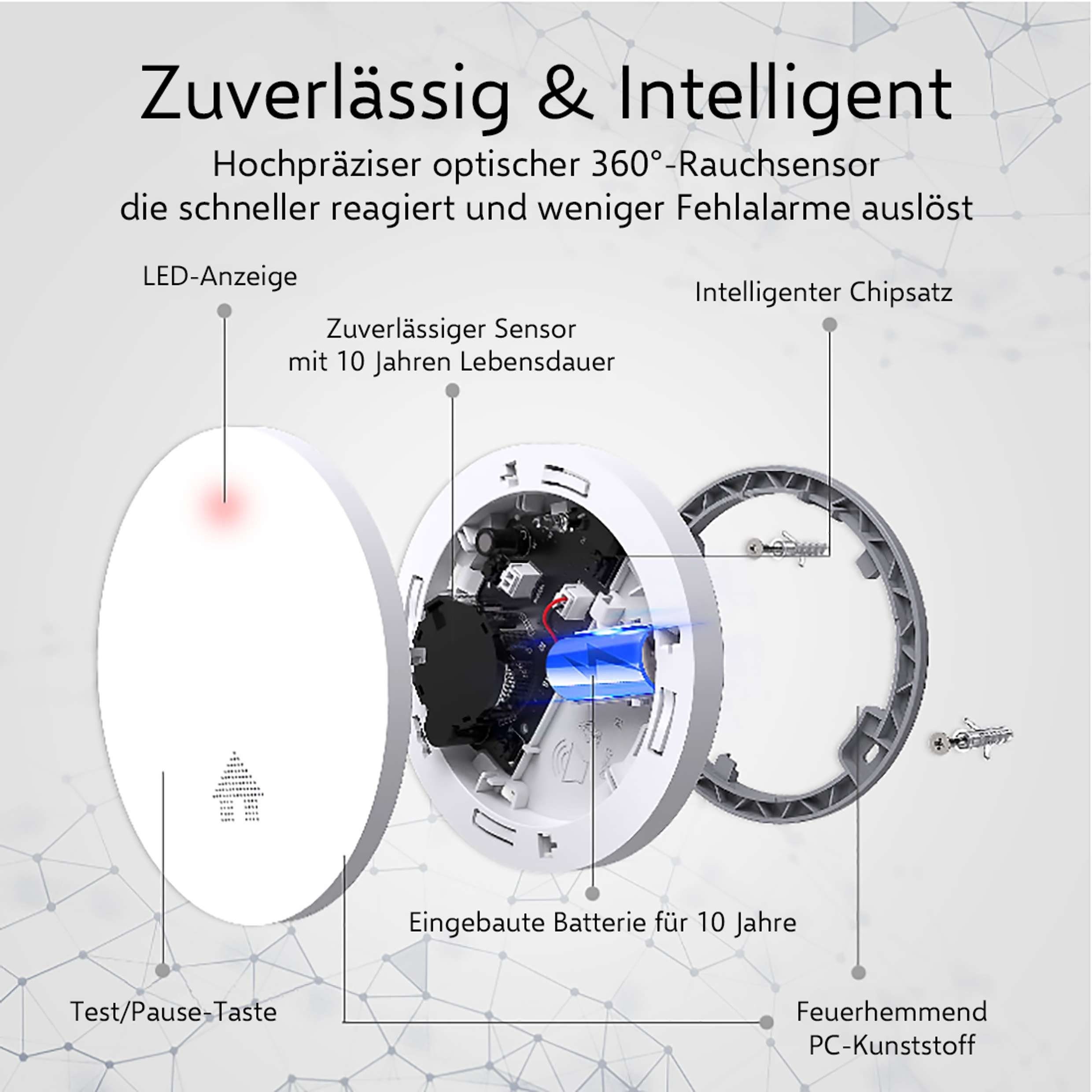 Elro FS4610 Rauchmelder (Ultraflach, 10-Jahres Batterie, Mit Q-Label)