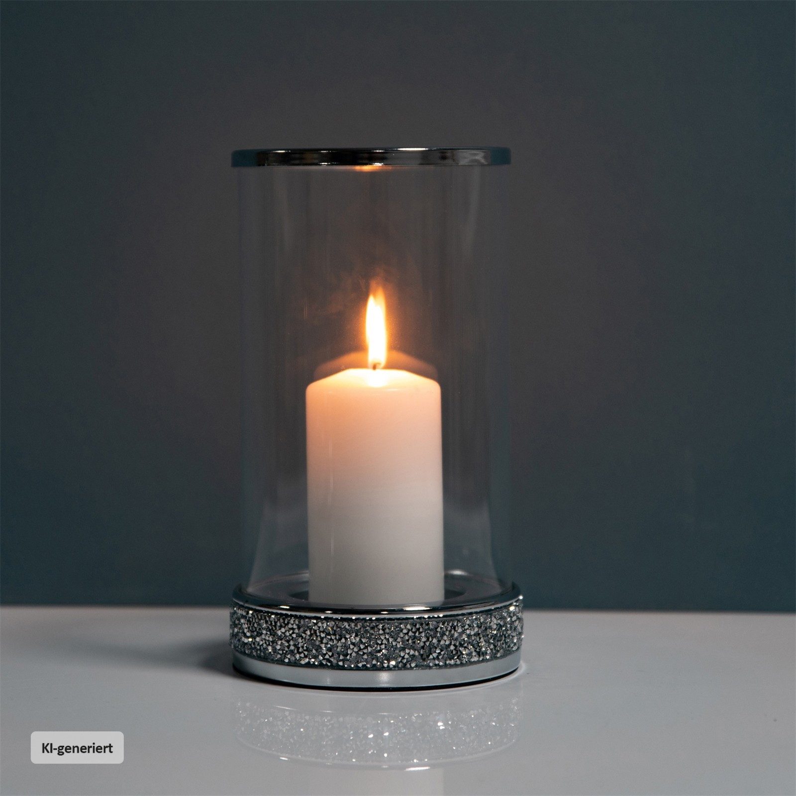 HTI-Living Kerzenständer Kerzenhalter Zylinder mit Diamanteffekt (Stück, 1 St., 1 Kerzenhalter), Windlicht – Bild 3 von 3