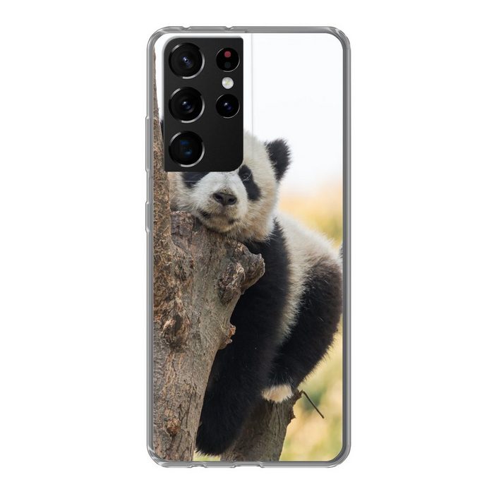 MuchoWow Handyhülle Panda - Baum - Licht Phone Case Handyhülle Samsung Galaxy S21 Ultra Silikon Schutzhülle