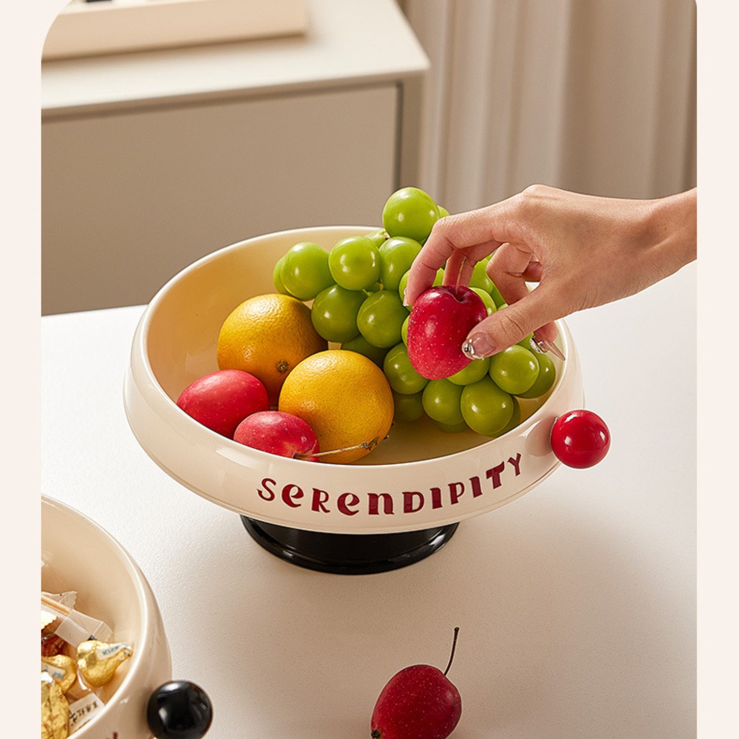 BYSURE Obstschale, (1-tlg), Obstteller mit hohem Fuß