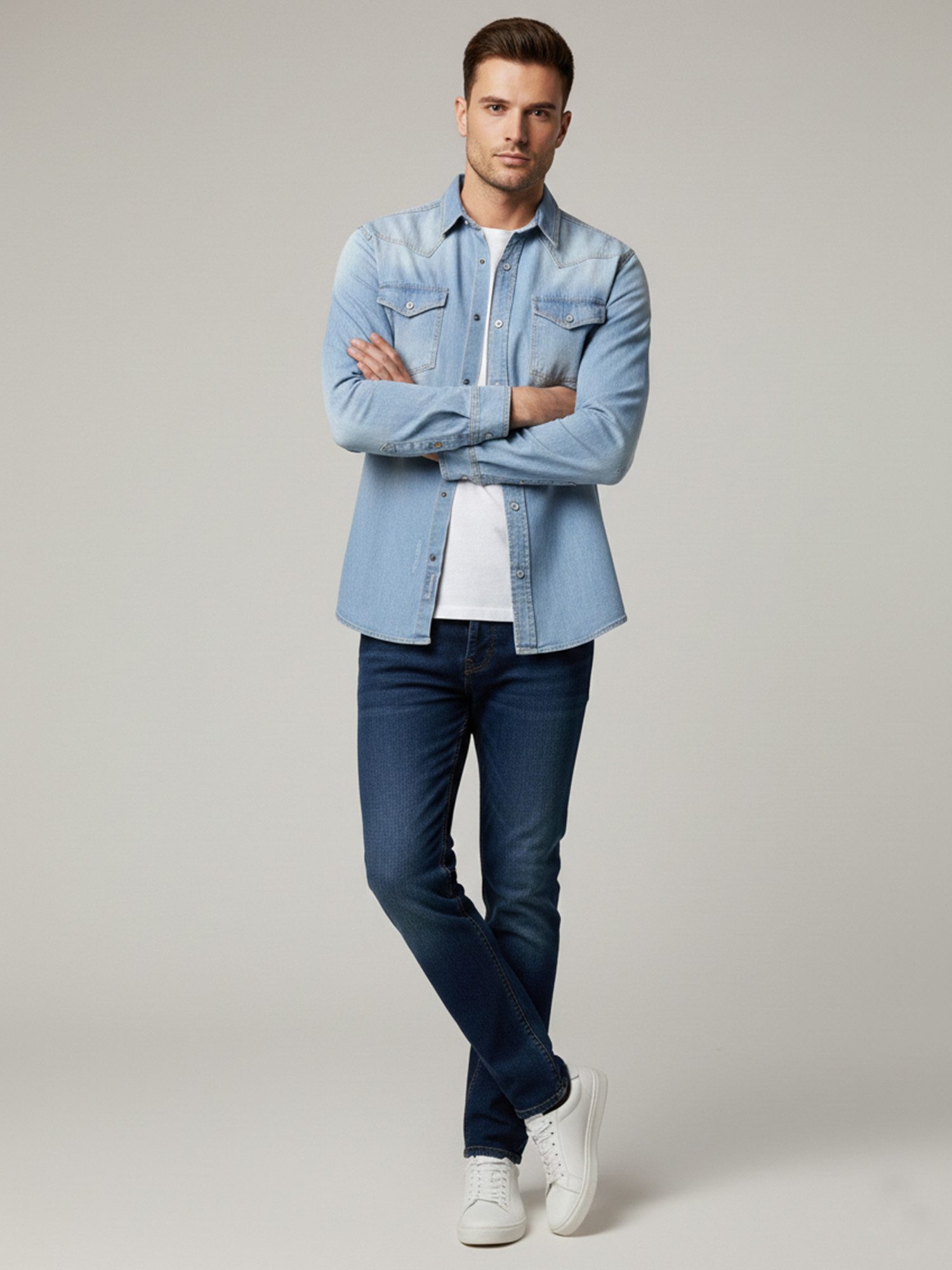 Rock Creek Jeanshemd Herren Jeans Hemd Regular Fit H-419 – Bild 5 von 5