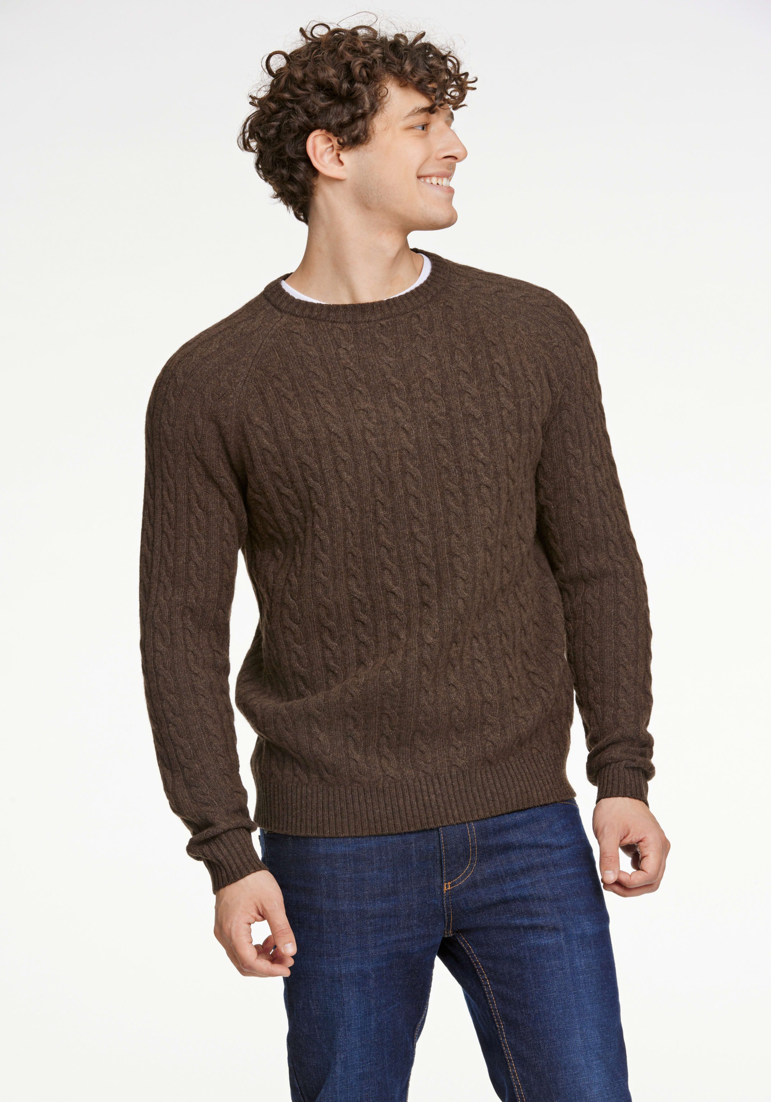 LINDBERGH Strickpullover mit Zopfmuster, hoher Wollanteil günstig online kaufen