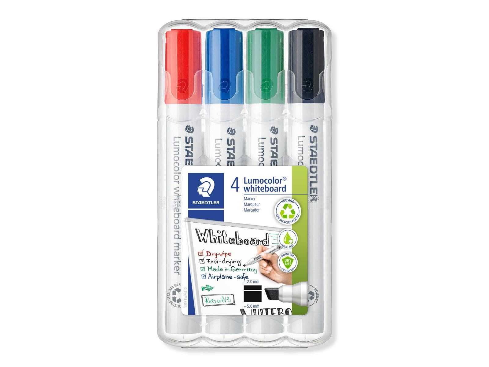 STAEDTLER Whiteboard Marker STAEDTLER Lumocolor Whiteboard-Marker - 2+5 mm - 4er Box