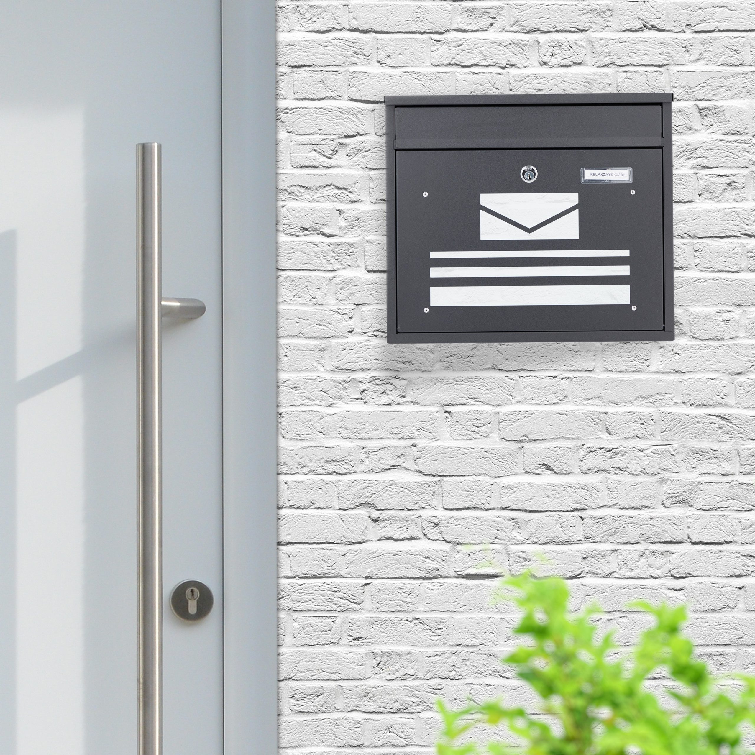 relaxdays Briefkasten Pulverbeschichteter Briefkasten günstig online kaufen