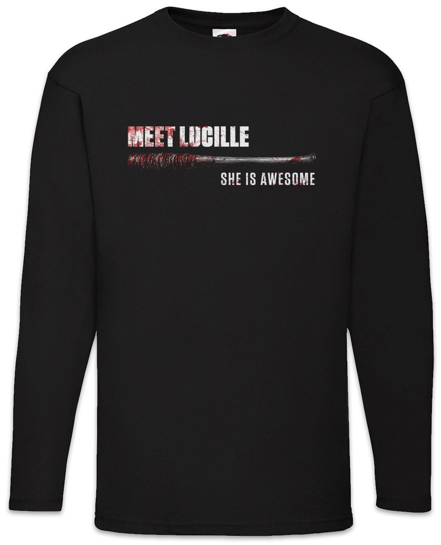 Urban Backwoods Langarmshirt Meet Lucille Langarm T-Shirt Negan Baseball TV Walking (1-tlg) Baseballschläger Bat Zombie Walkers