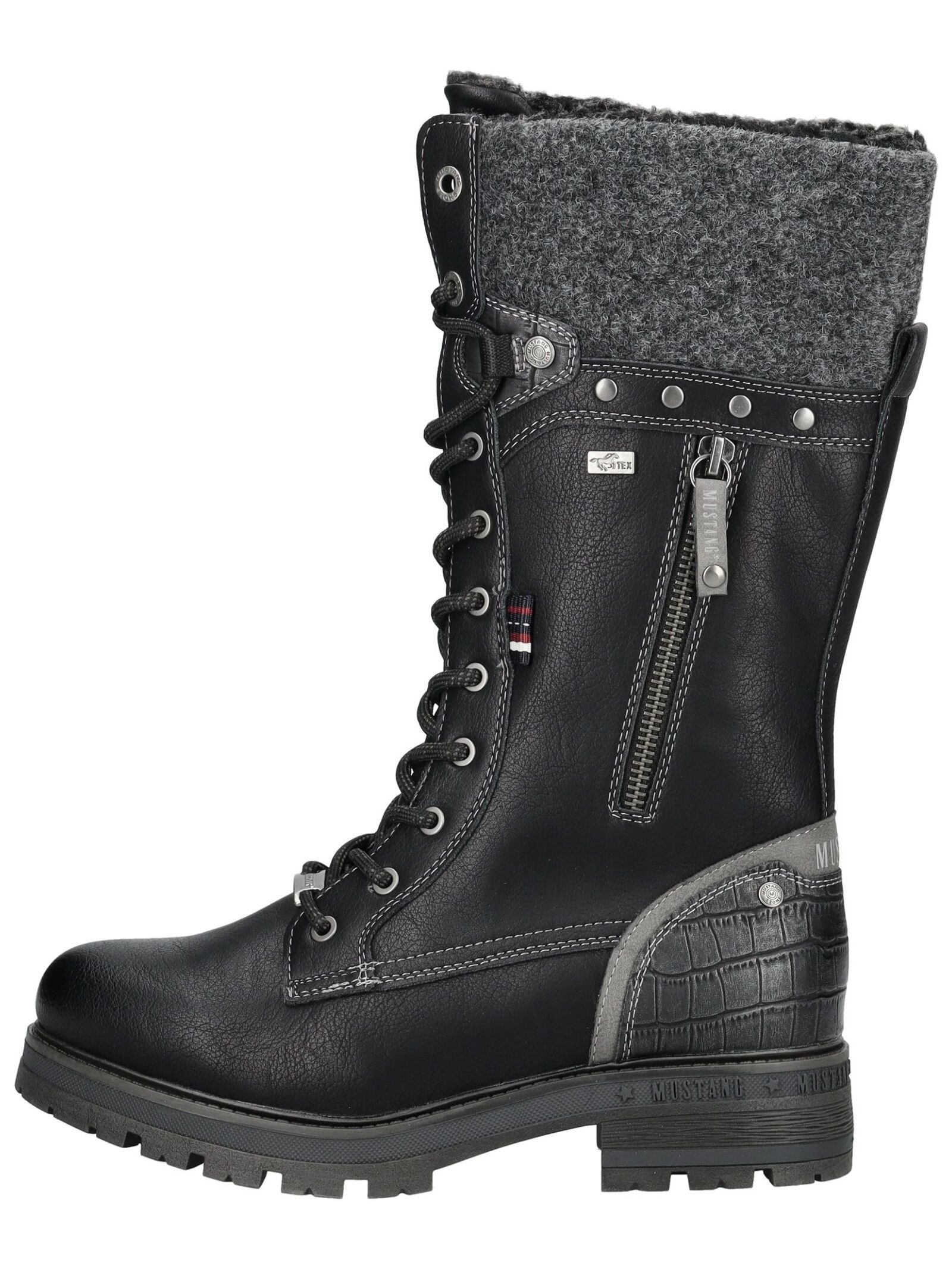 MUSTANG Stiefel Lederimitat/Textil . Schnürstiefel günstig online kaufen