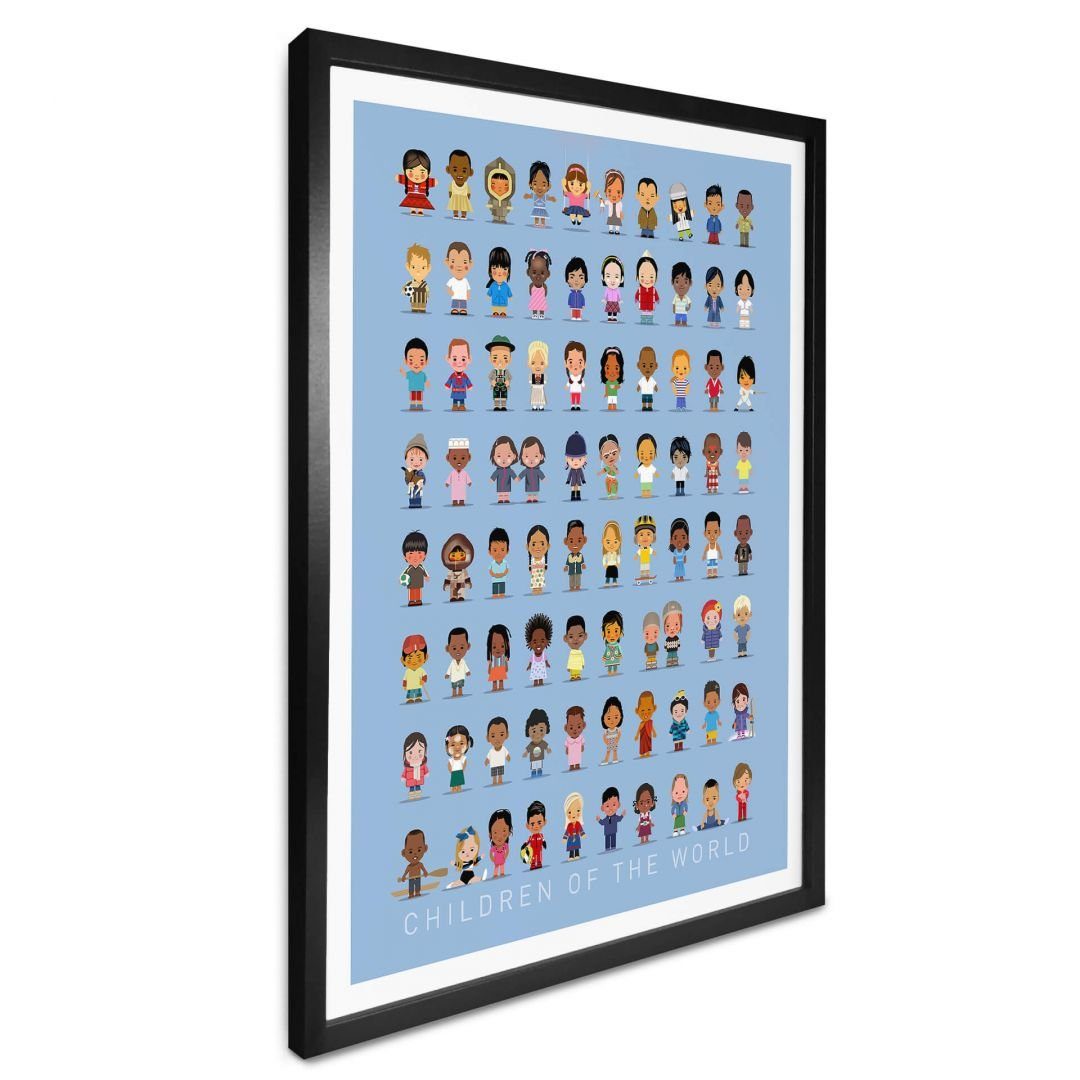 K&L Wall Art Poster Poster Braun kleine Kinder der Welt Children of the world, Kinderzimmer Wandbild modern
