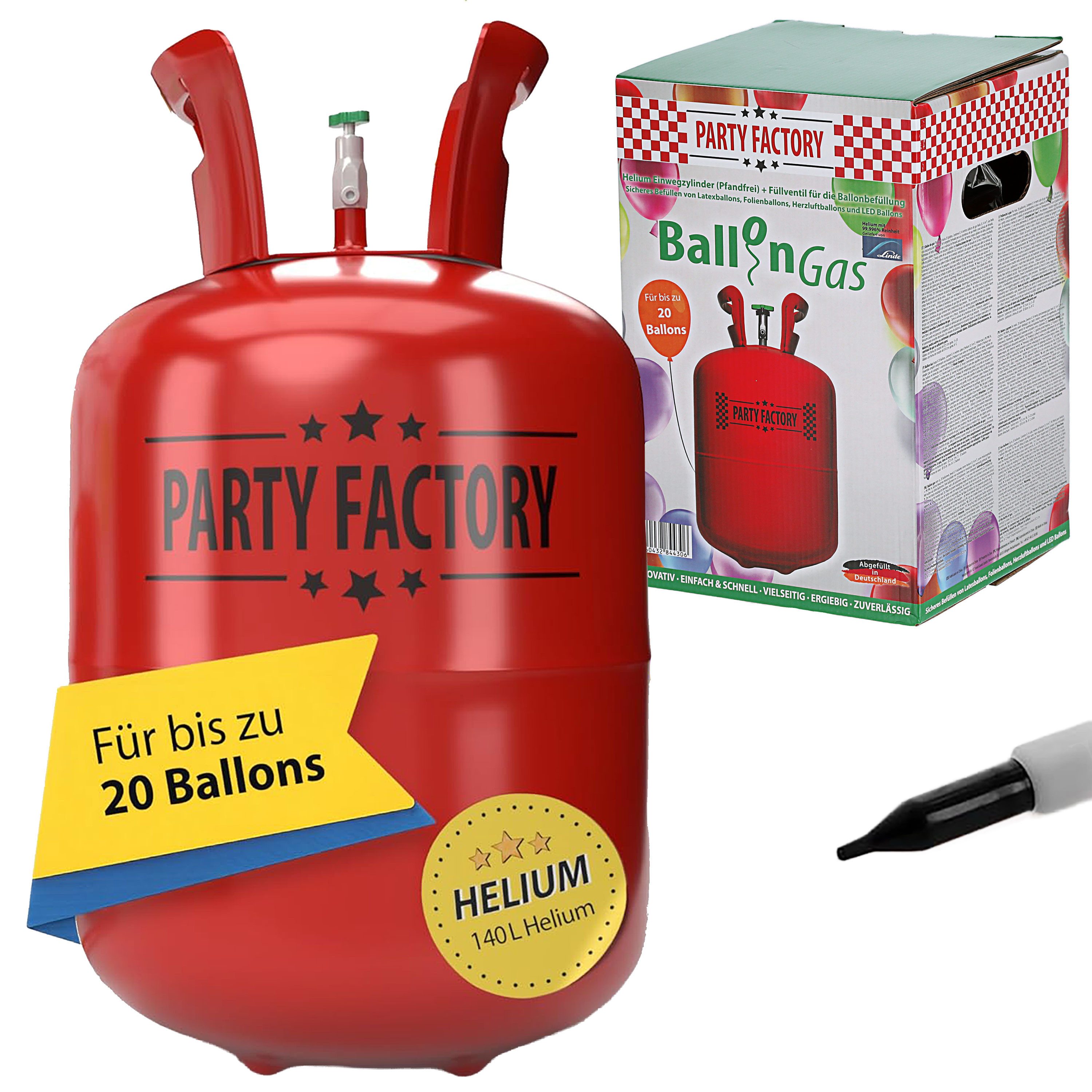 CEPEWA Helium Helium Ballongas für ca. 20 Ballons Luftballons